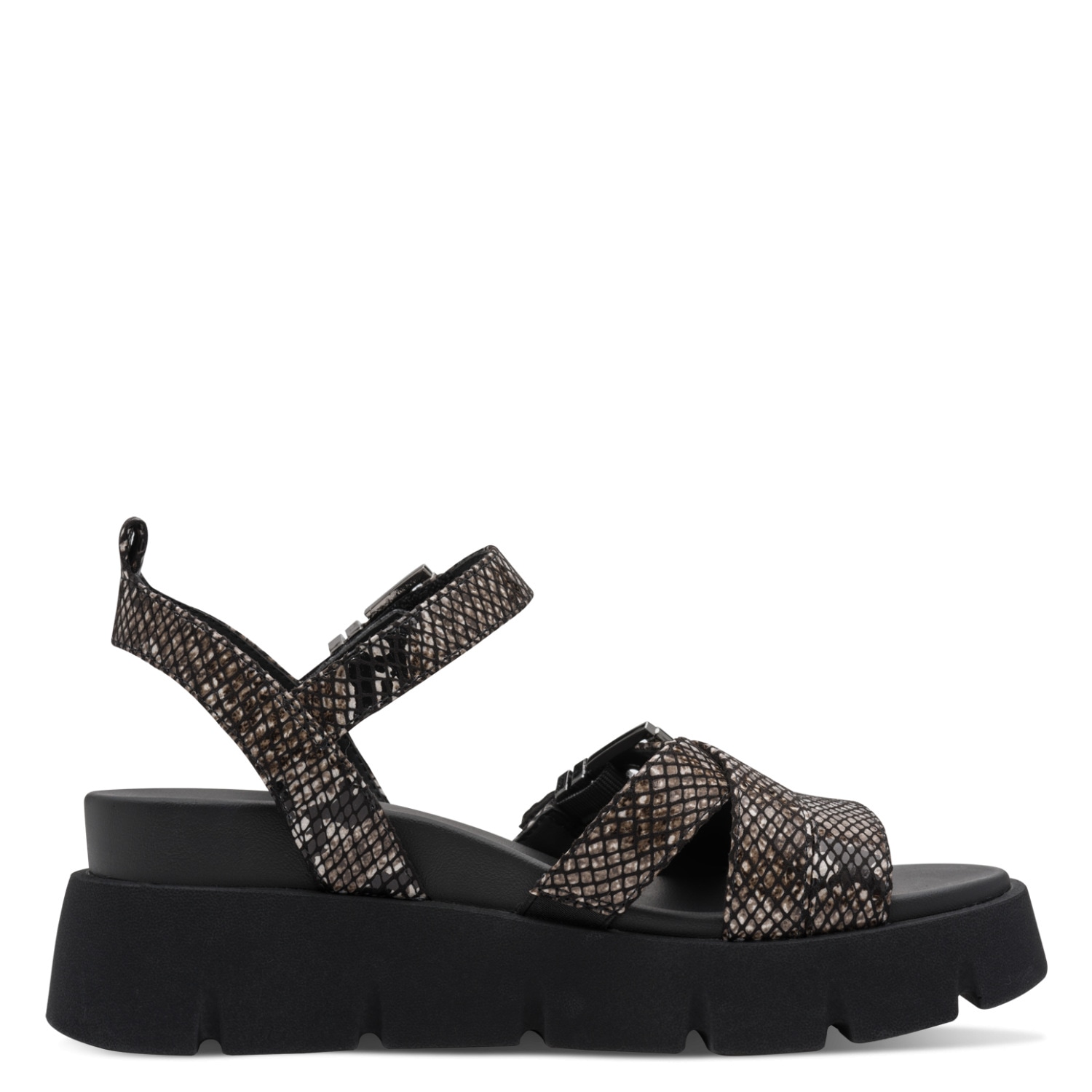Tamaris Sandales compensées  Chaussure d'été, sandale à brides look serpent tendance