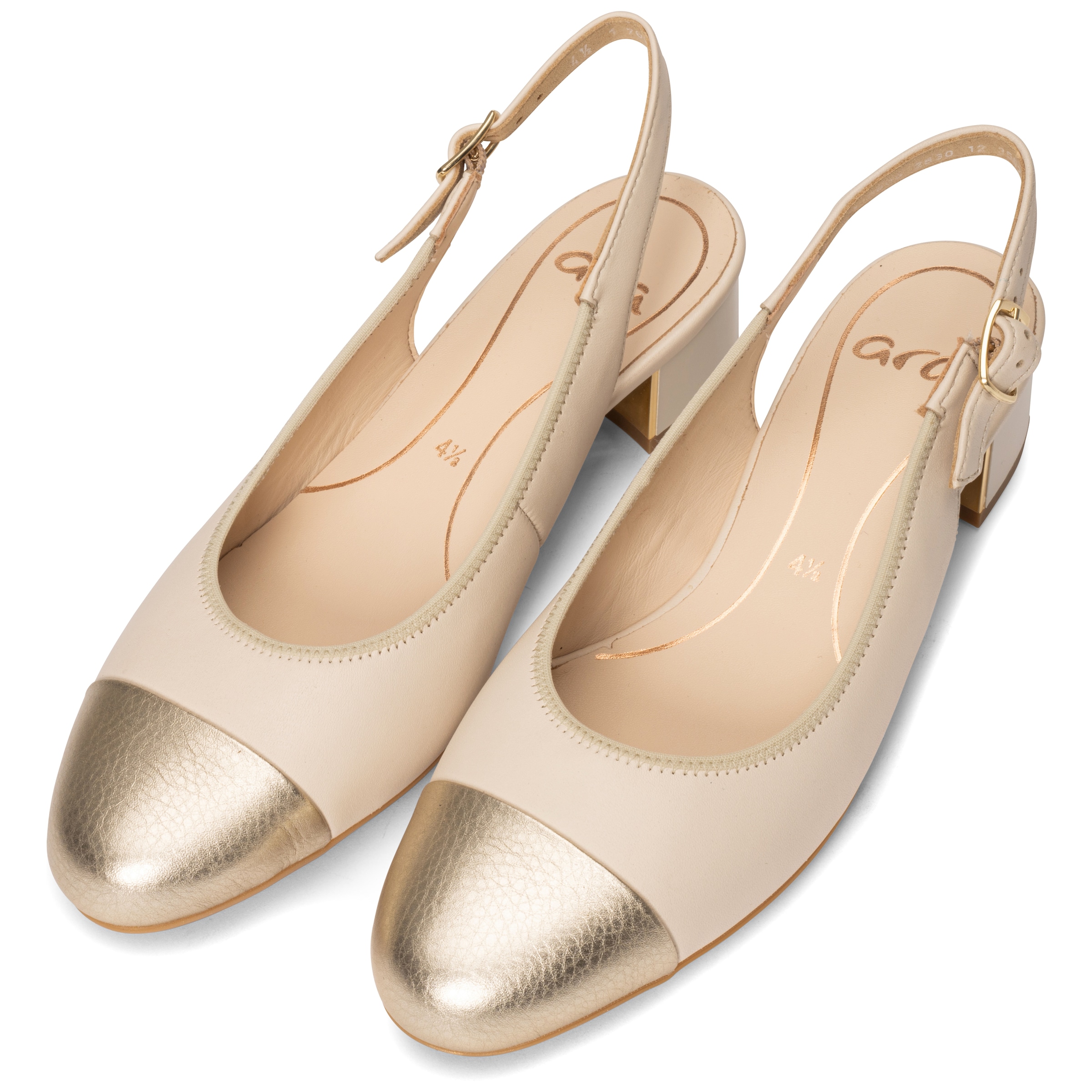 Ara Pompes à sling »NIZZA«  Talons blocs, chaussures de fête, chaussures de soirée, garniture contrastée