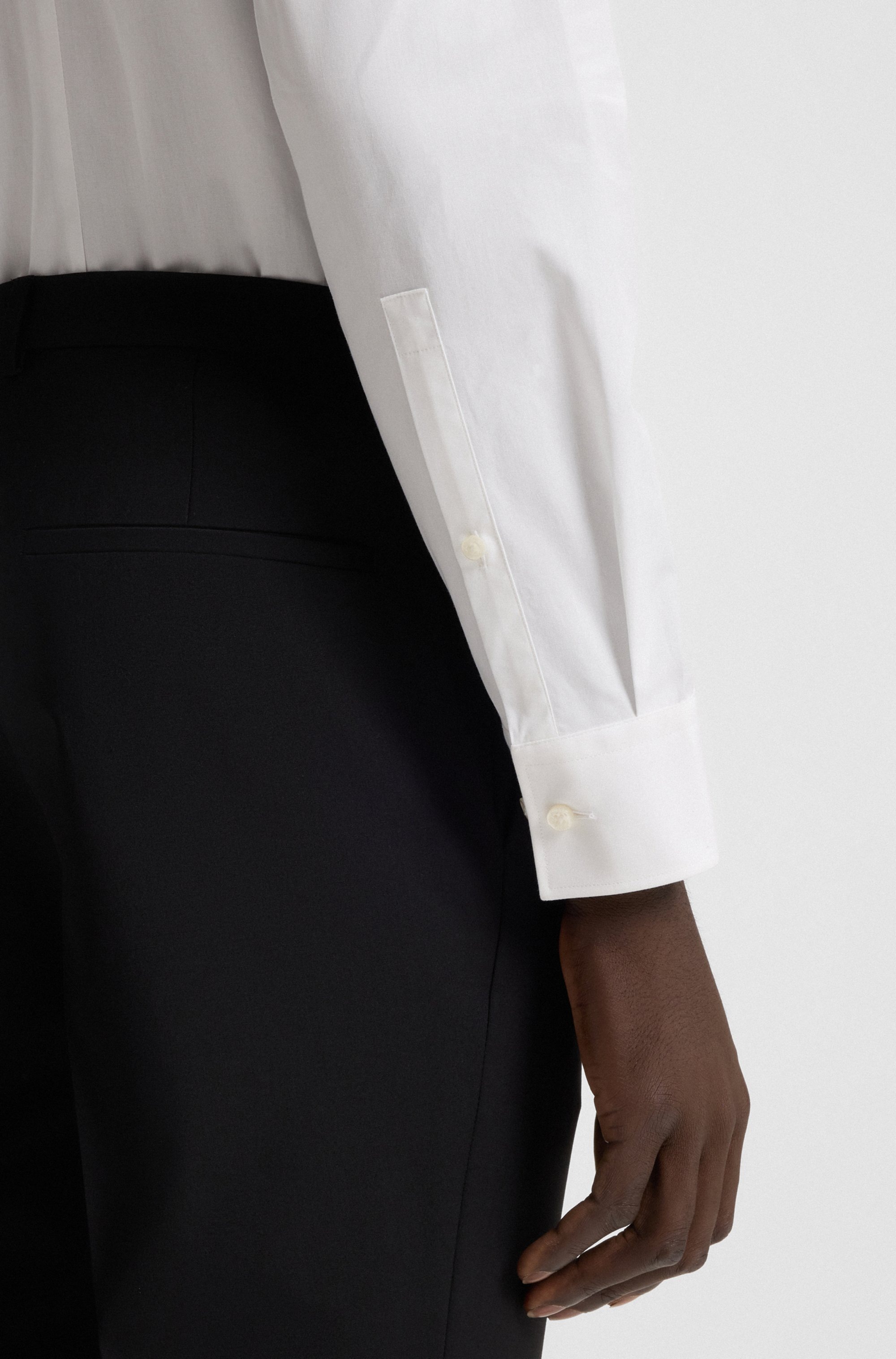 HUGO Langarmhemd »Kenno« Slim-Fit Hemd aus bügelleichter Baumwoll-Popeline