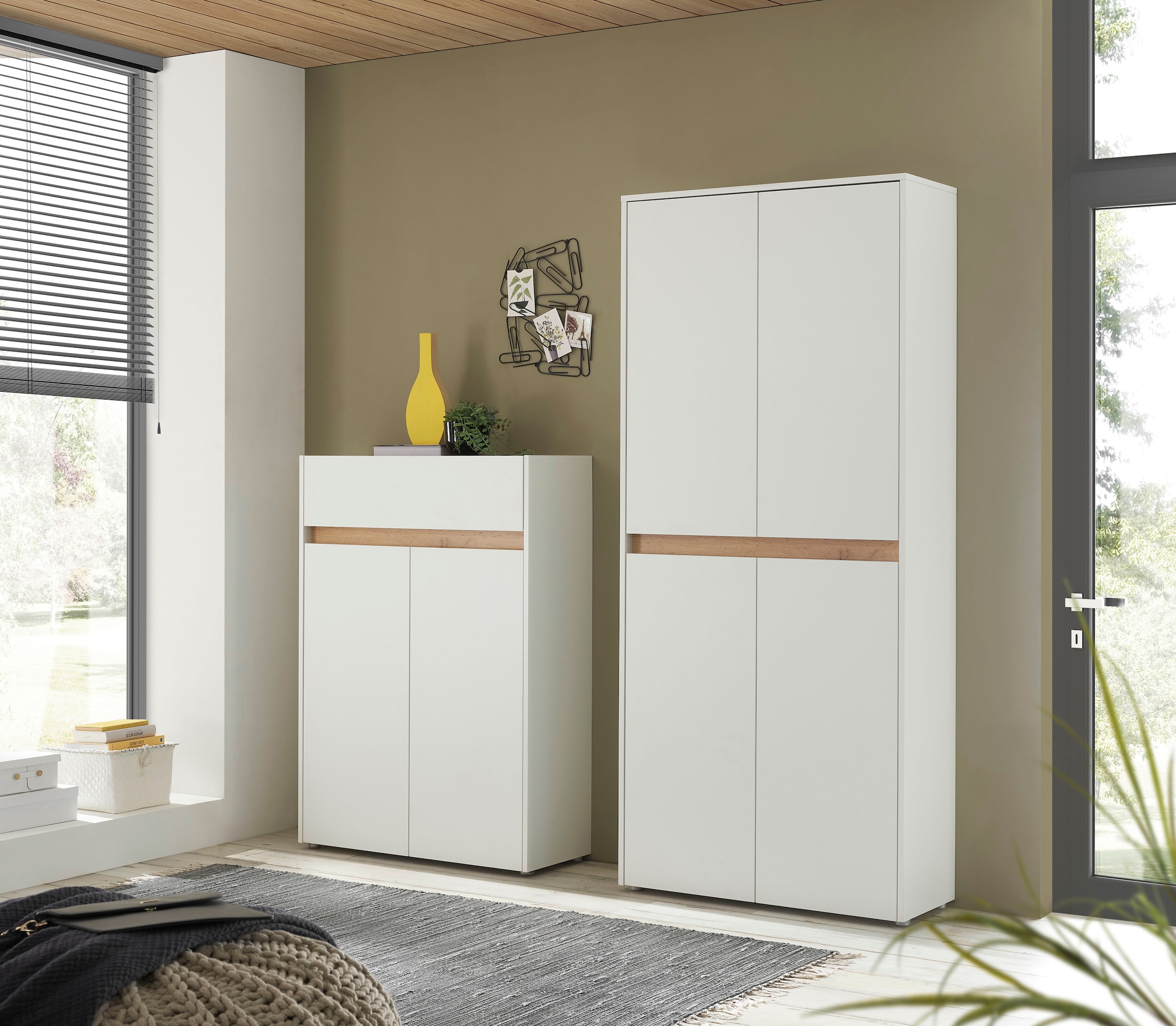 Home affaire Garderoben-Set »City/Giron, moderne Garderobe, viel Stauraum, ca. 48 Schuhe« Set, 2 Stk. tlg.