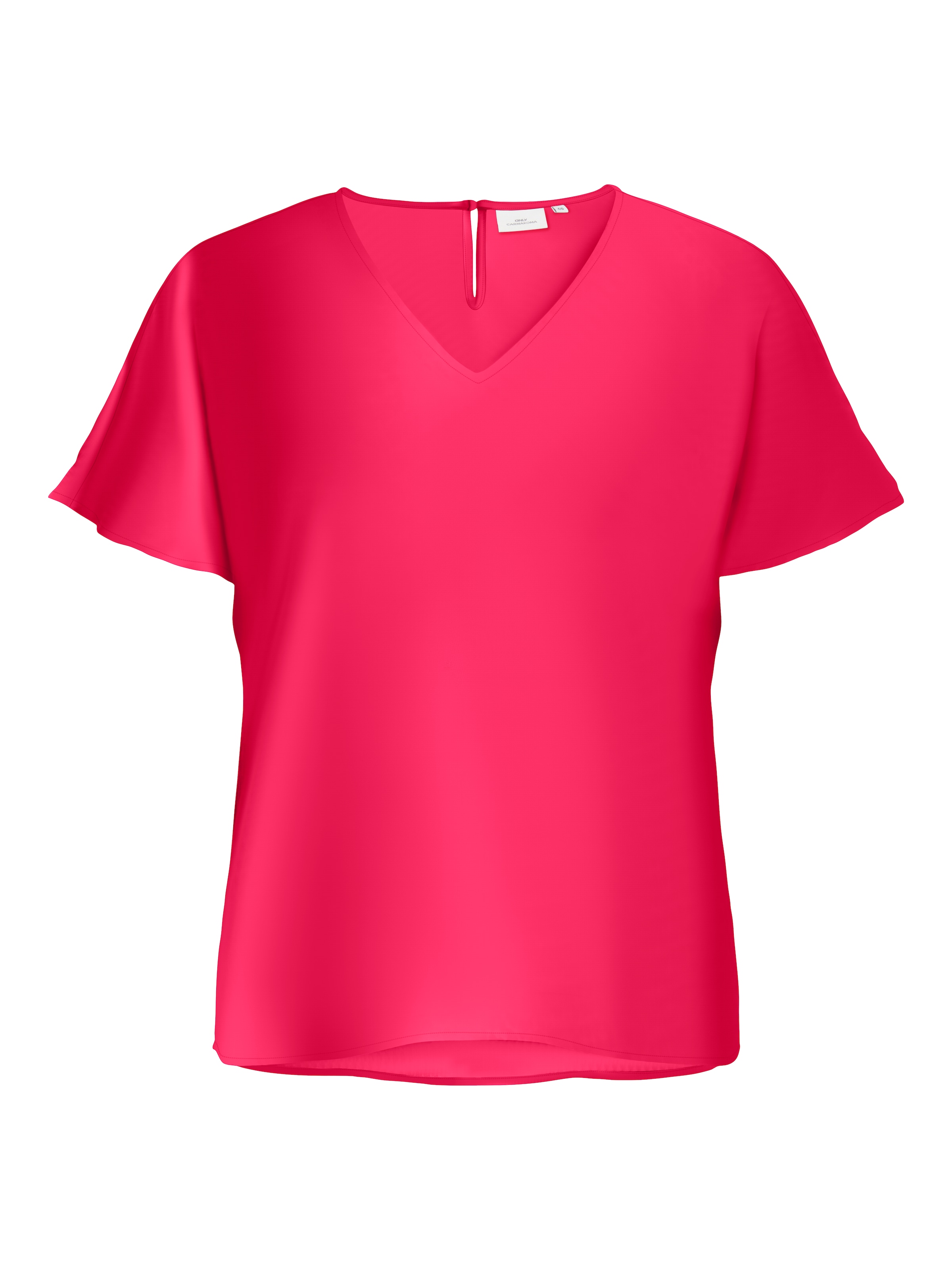 ONLY CARMAKOMA Chemisier à chemise »CARMETTA LIFE V-NECK SS TOP WVN NOOS«
