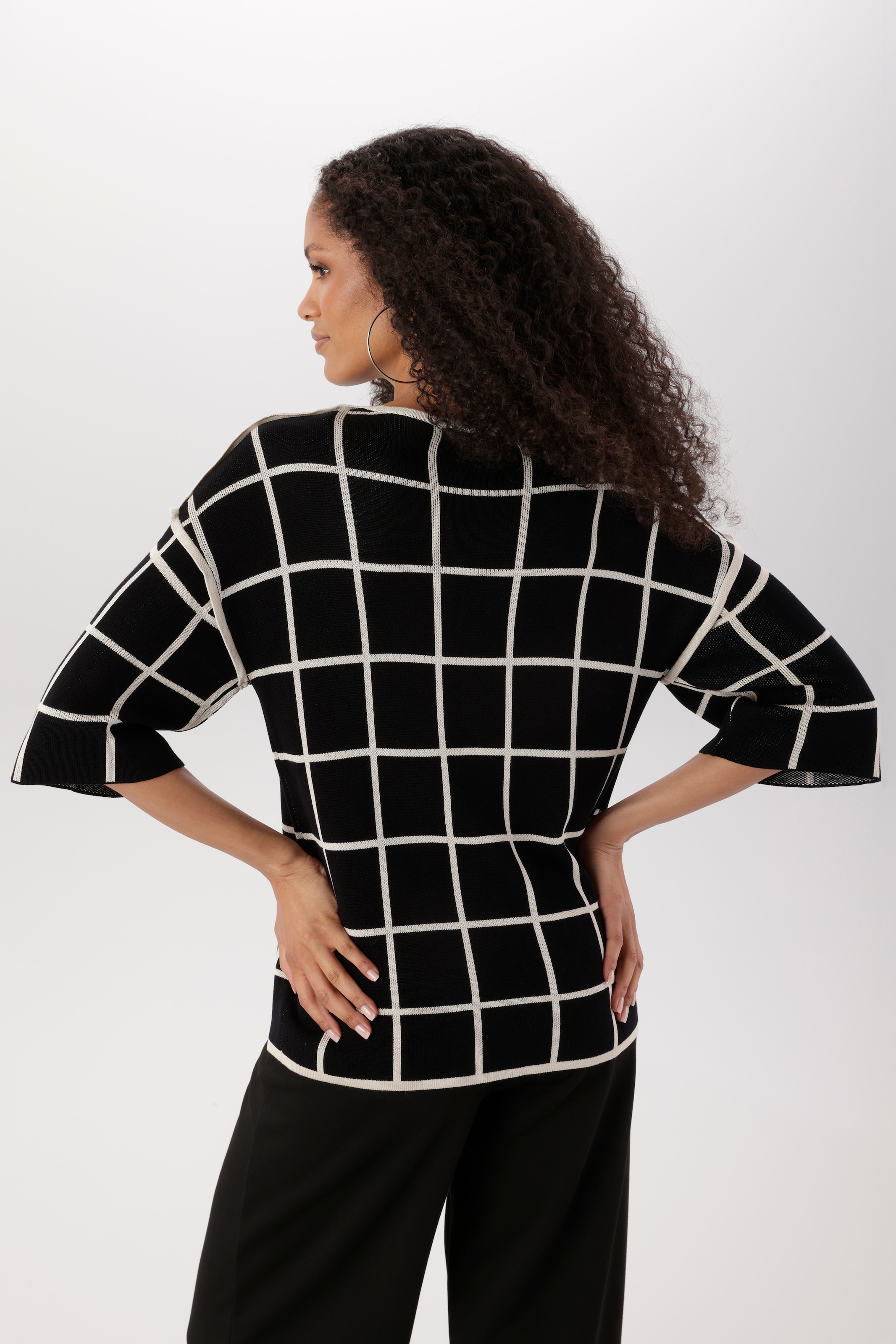 Aniston SELECTED Pull en tricot avec motif à carreaux frappant sur toute la surface - NOUVELLE COLLECTION