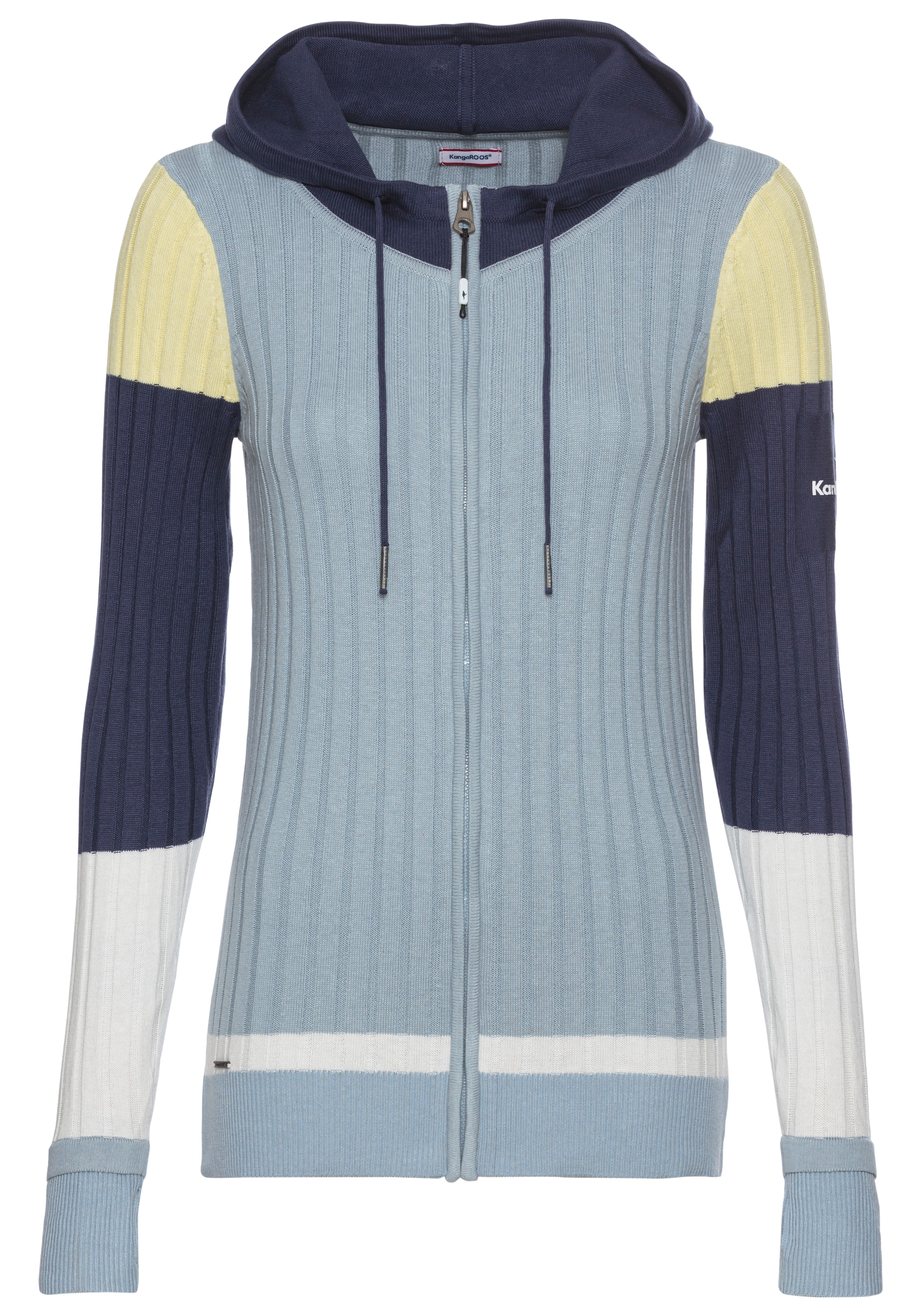KangaROOS Cardigan à capuche mit Colorblock, grosse Grössen