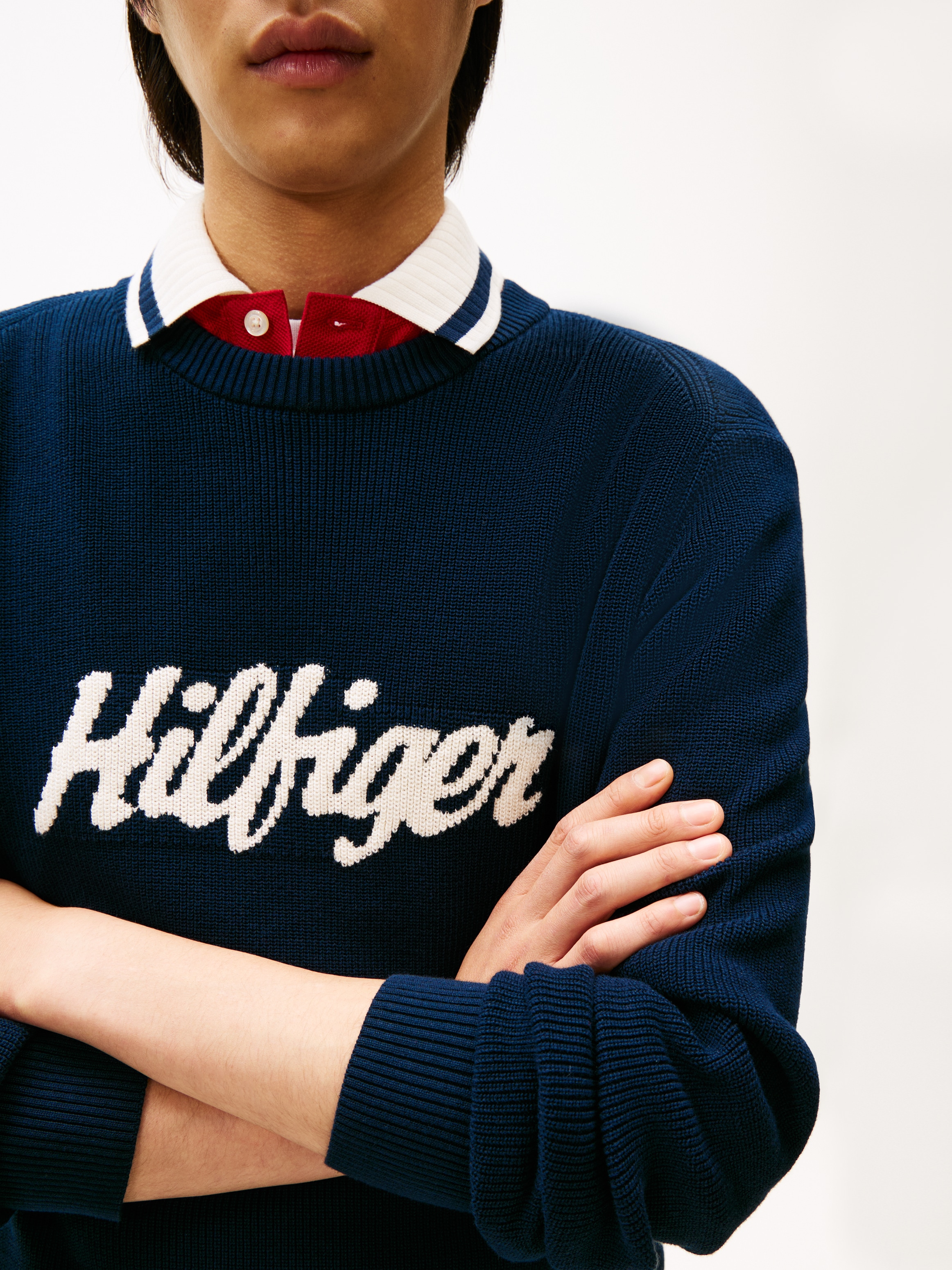 Tommy Hilfiger Pull à col rond »SEASONAL GRAPHIC COTTON«
