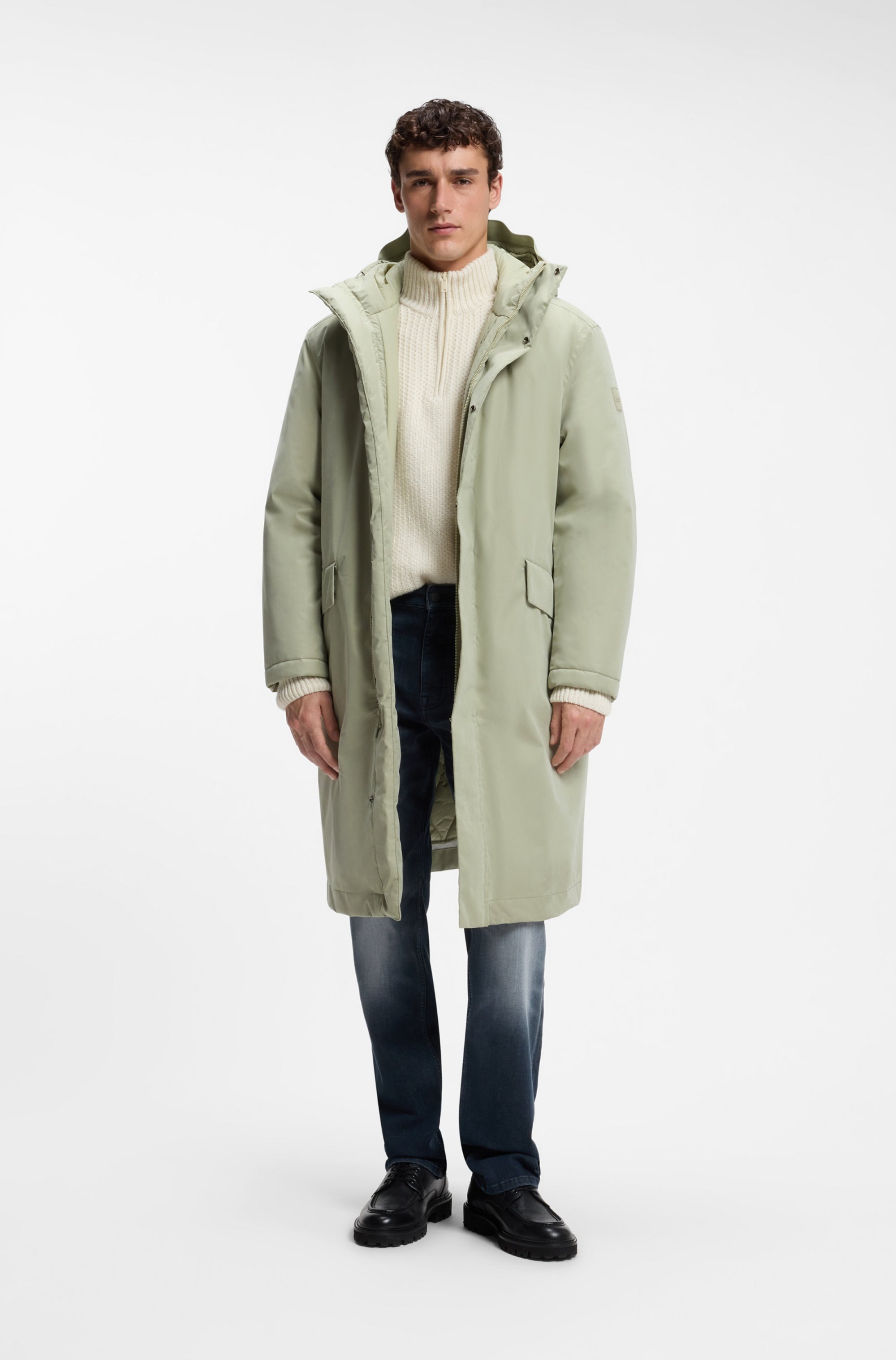 BOSS ORANGE Parka »Omod« mit Kapuze mit funktionalen Details, wattiert