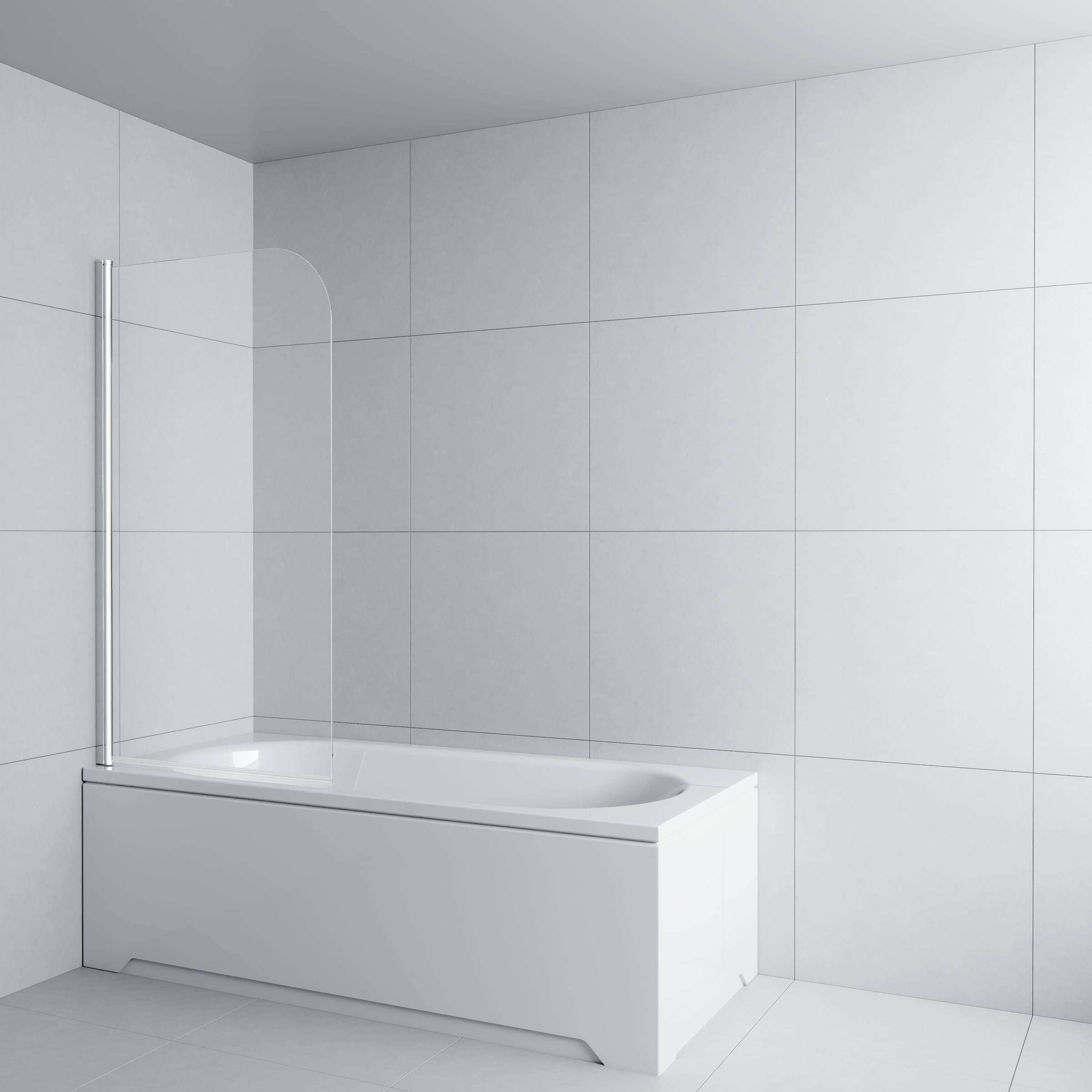 welltime Rehausse de baignoire »Summer Single foggy« Paroi de baignoire pivotante avec verre satiné (verre dépoli)