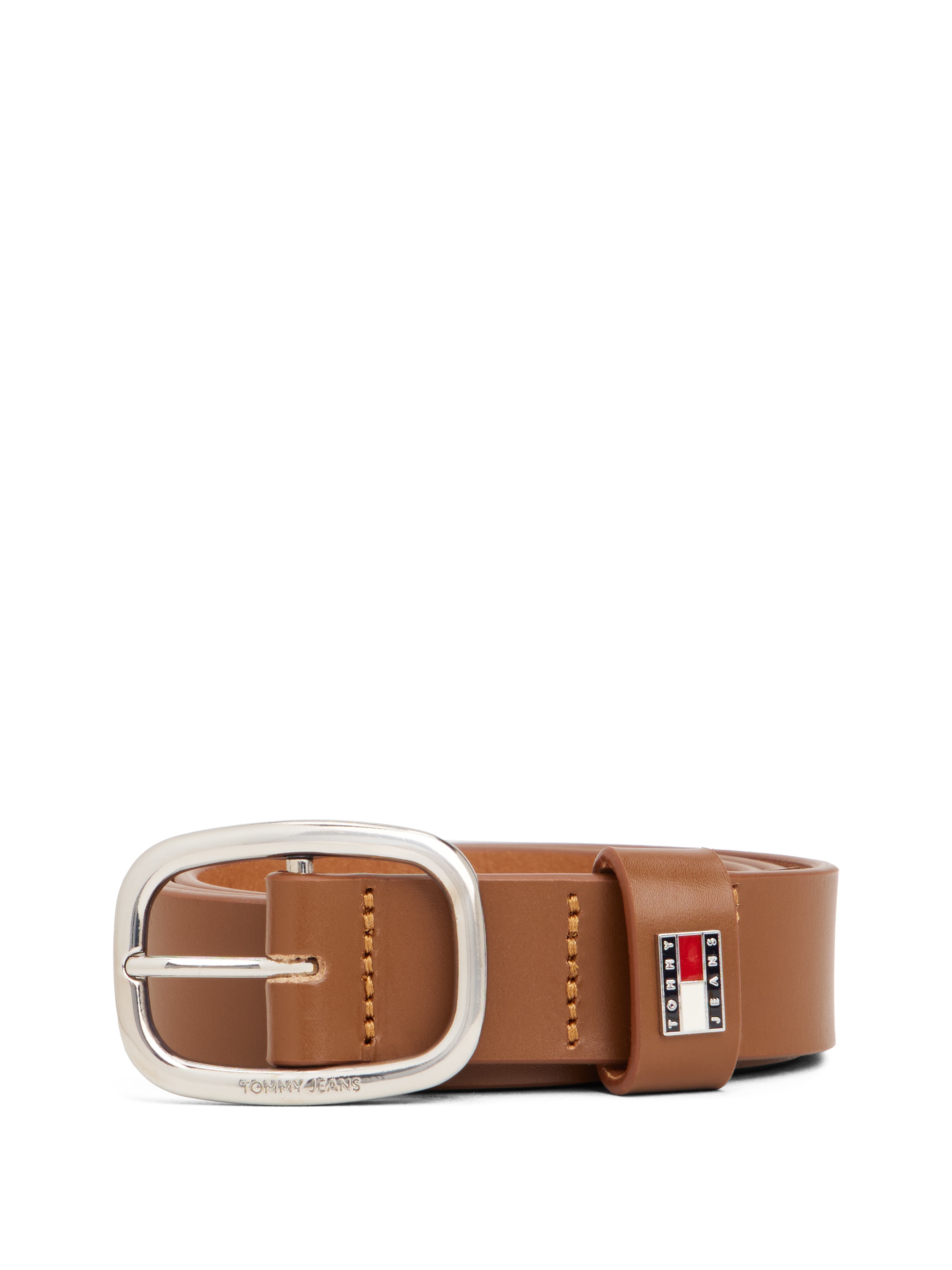 Tommy Jeans Ceinture en cuir »TJW OVAL 3.0« Ovale Einfachdornschliesse und Logo am Verschluss