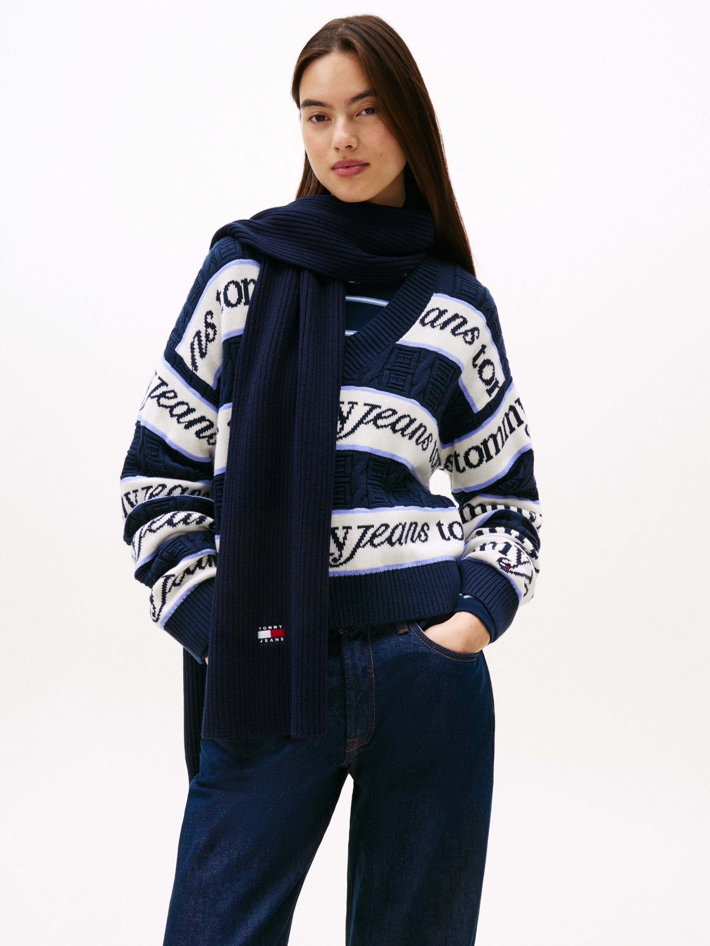 Tommy Jeans Écharpe »TJW HERITAGE CORE SCARF« Rippstrick, 190 x 28 cm