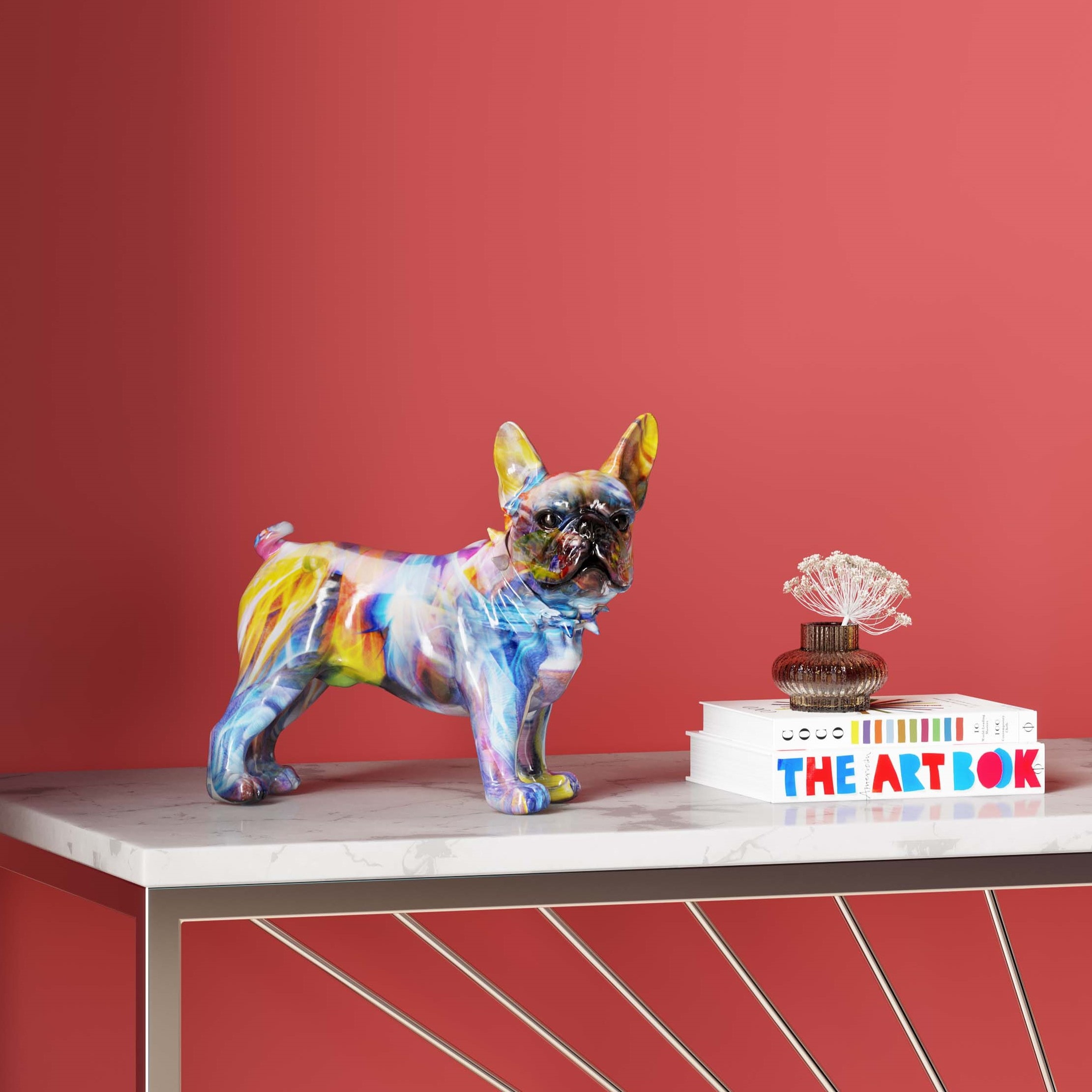 Kare Design Figurine de décoration »Deko Figur Frenchie Bunt 24cm«