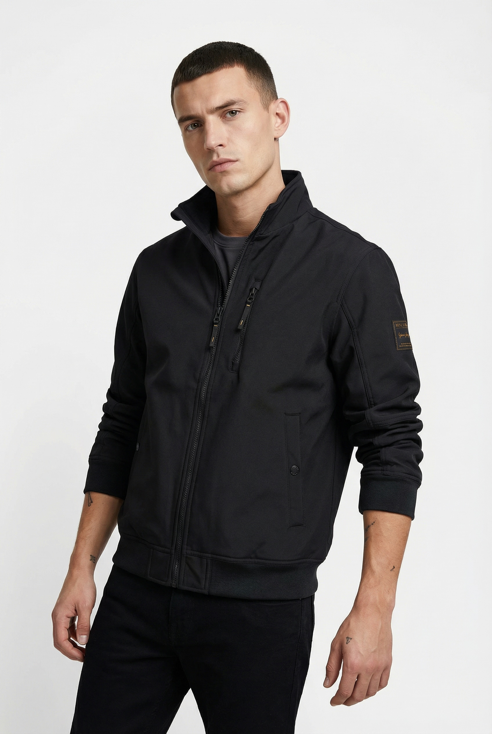 Jack & Jones PlusSize Softshelljacke »JJEPARKER SOFTSHELL COLLAR BOMBER SN PLS« mit Stehkragen