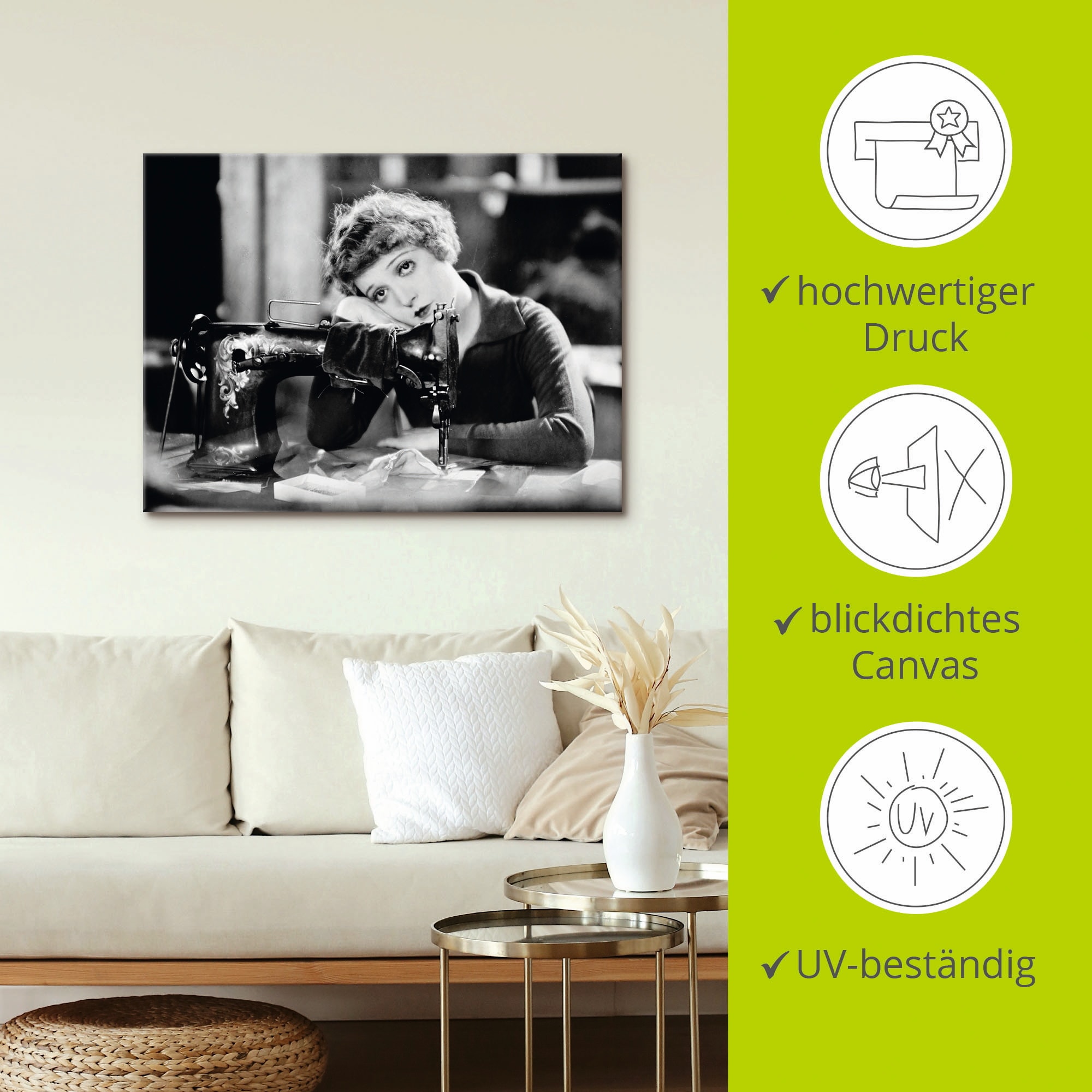 Artland Leinwandbild »Nähen« Film 1 Stk. tlg. auf Holzrahmen gespannt