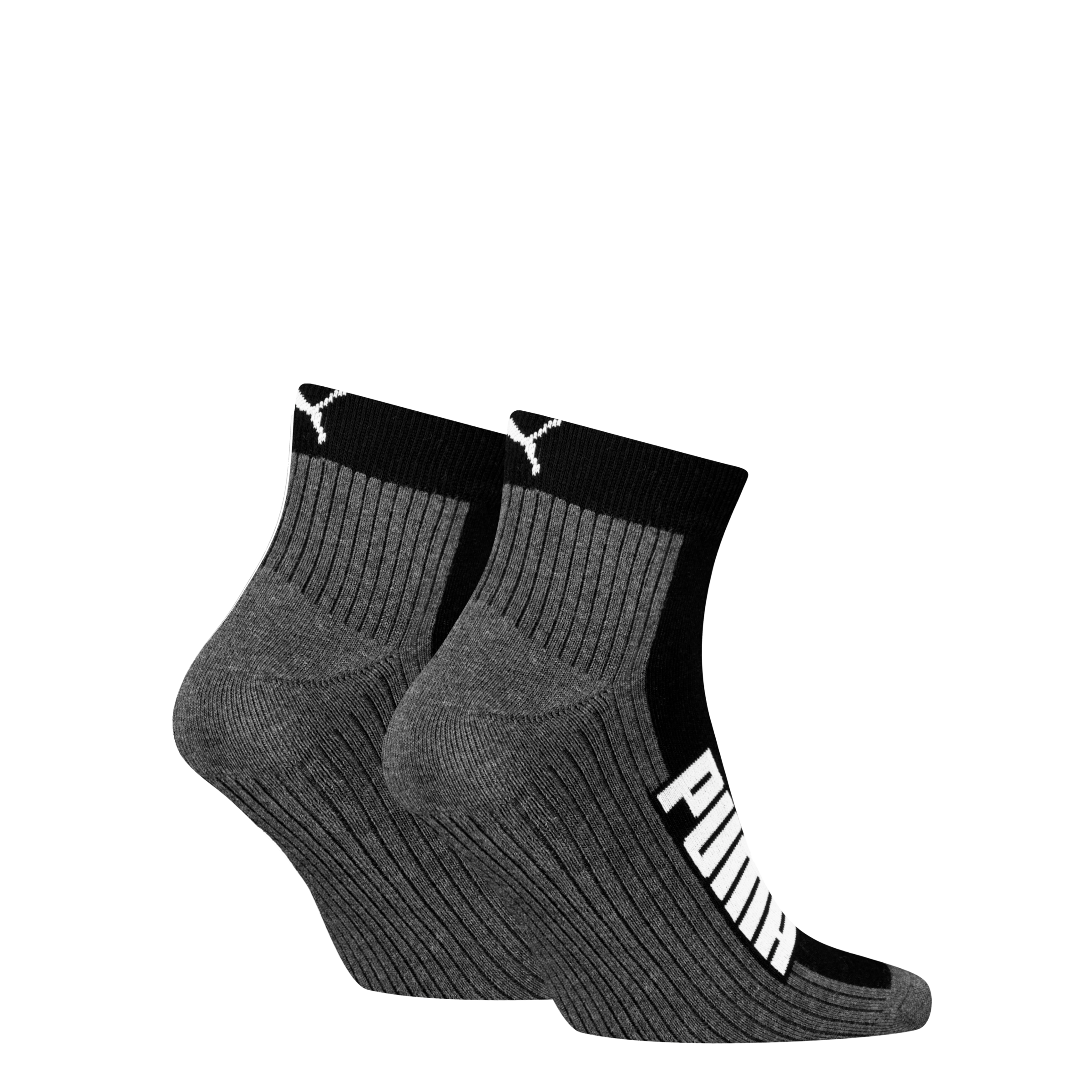 PUMA Kurzsocken »PUMA UNISEX BWT CUSHIONED  QUARTER 2P« 2 Paar,  Zweifarbig, Rippenbündchen