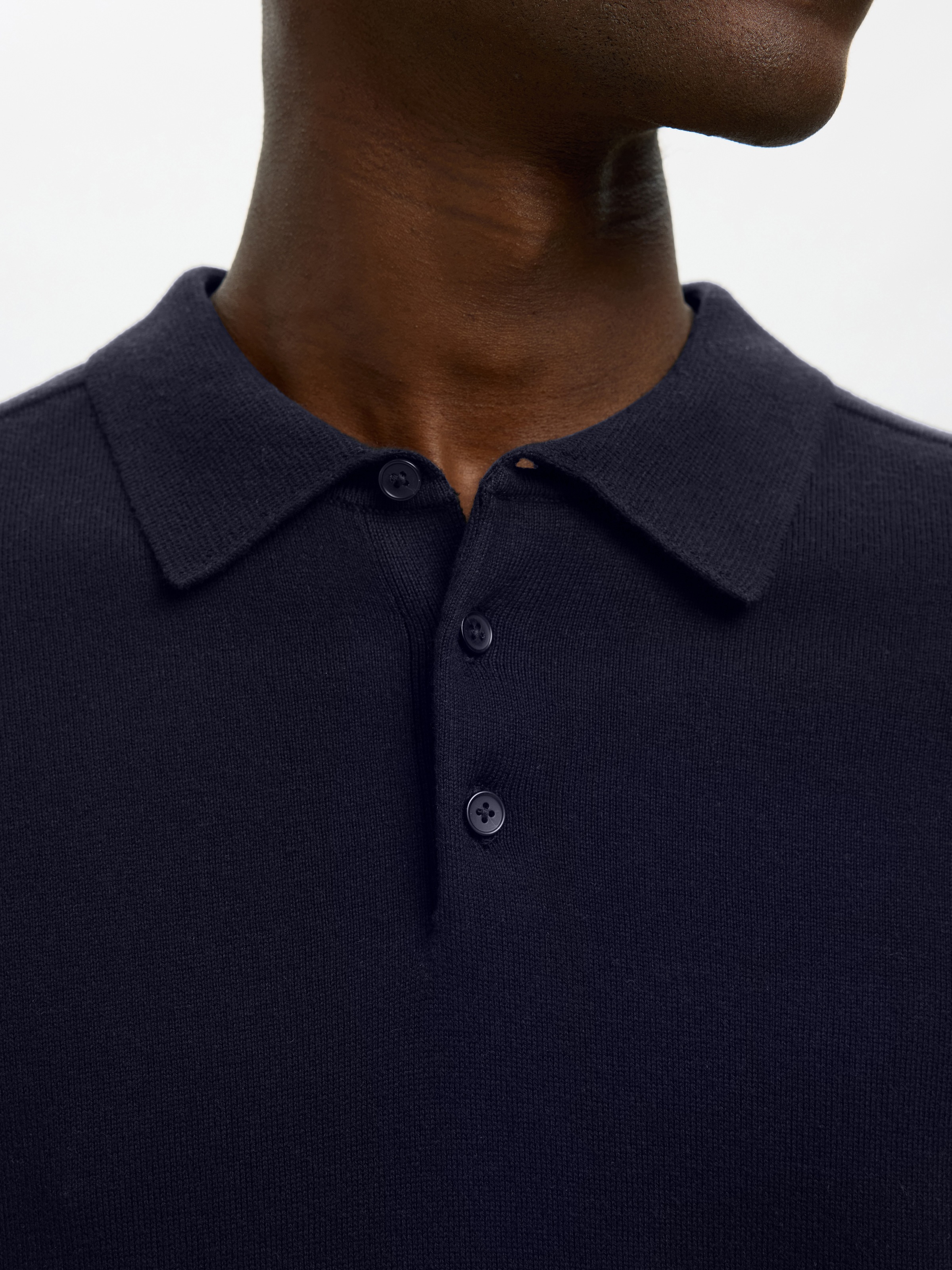 SELECTED Polo »SLHBERG SS KNIT POLO NOOS« en maille fine