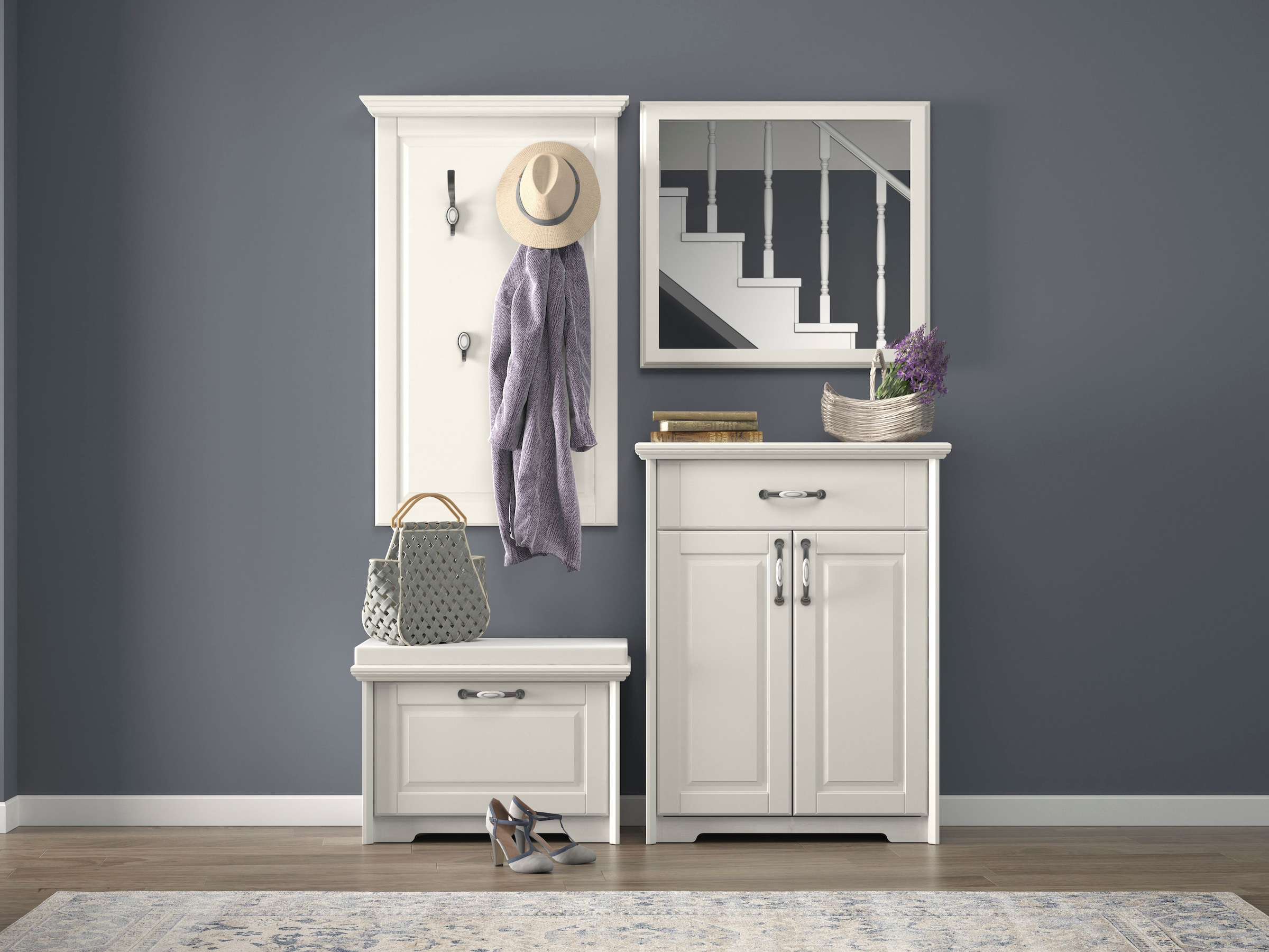 GOODproduct Schuhschrank »Evergreen« (H/B/T): 100,7/79/38,5cm,  hochwertig UV lackiert, Soft-Close-Funktion