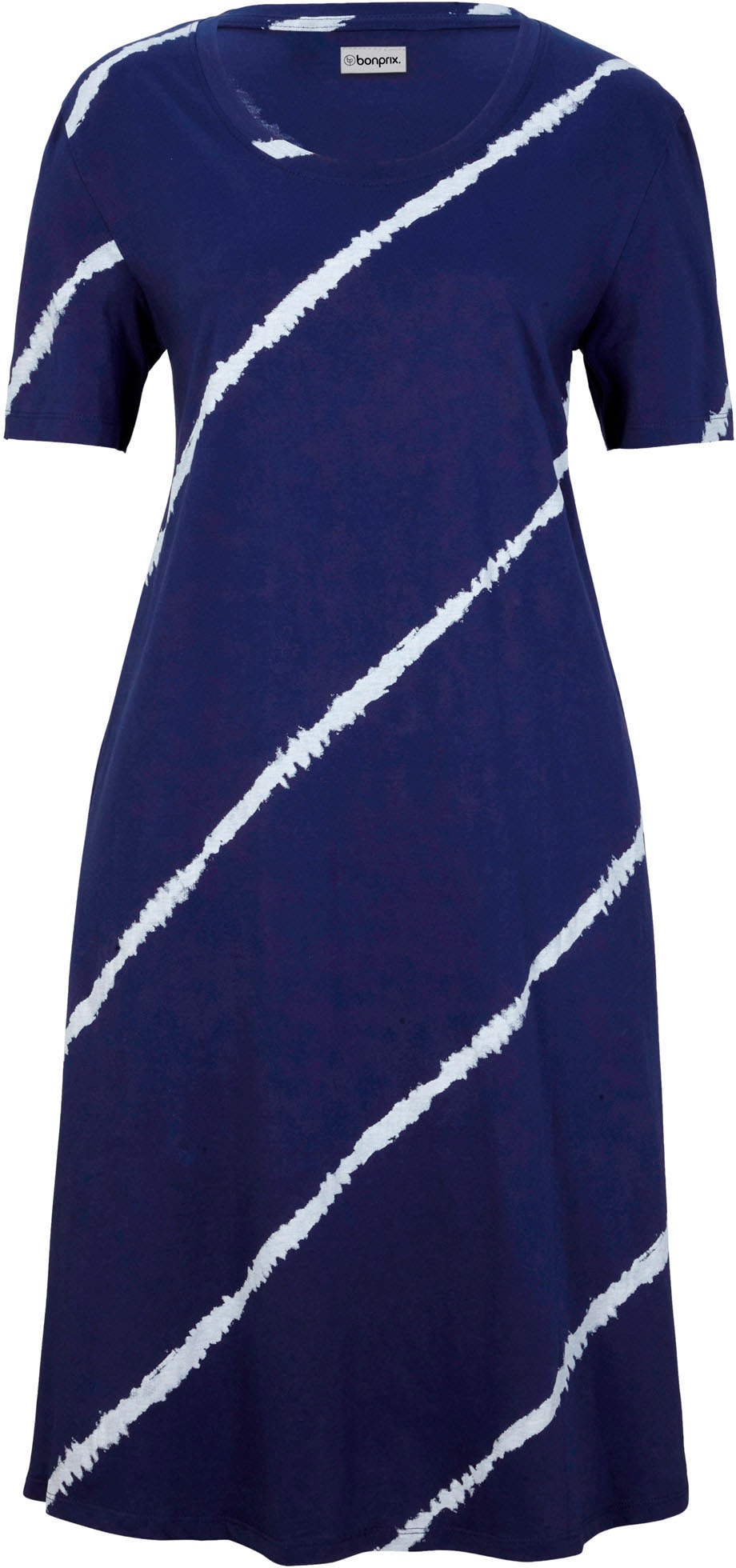 bonprix Robe en jersey für den Alltag, Kurzarm-Design, aus Baumwolle, in A-Linie