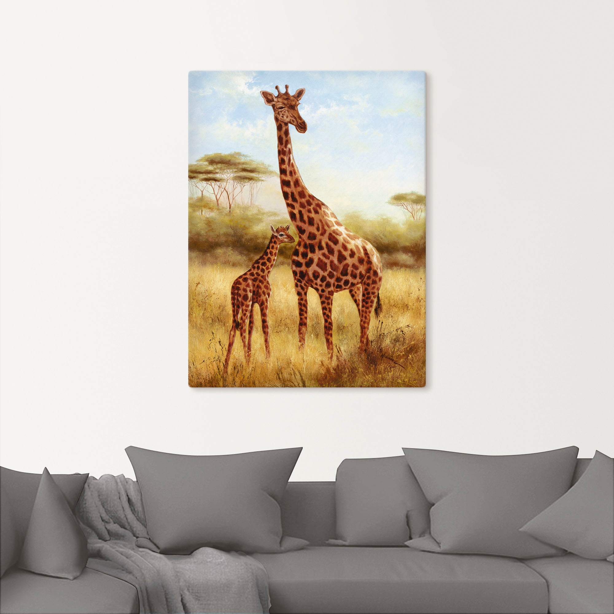 Artland Tableau sur toile »Giraffe« 1 cuis tlg. auf Holzrahmen gespannt