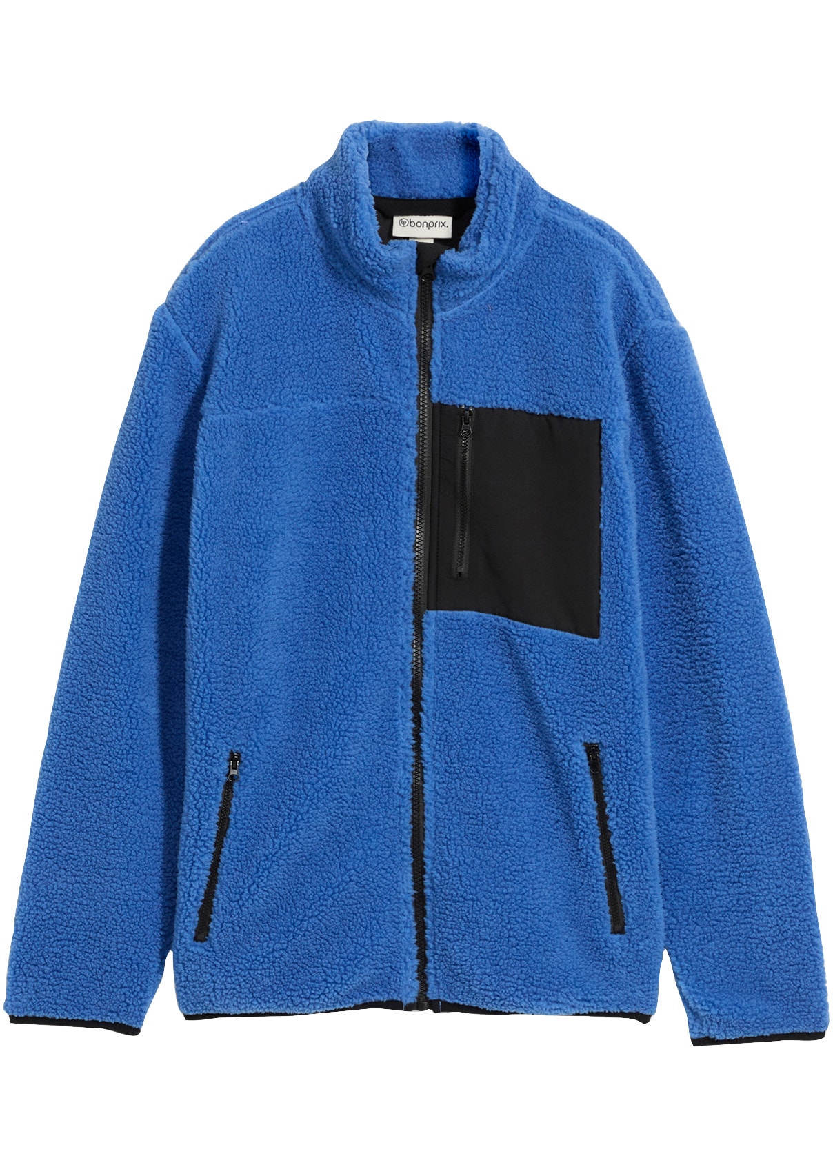 bonprix Veste polaire pour garçons, avec détails contrastés, en molleton teddy