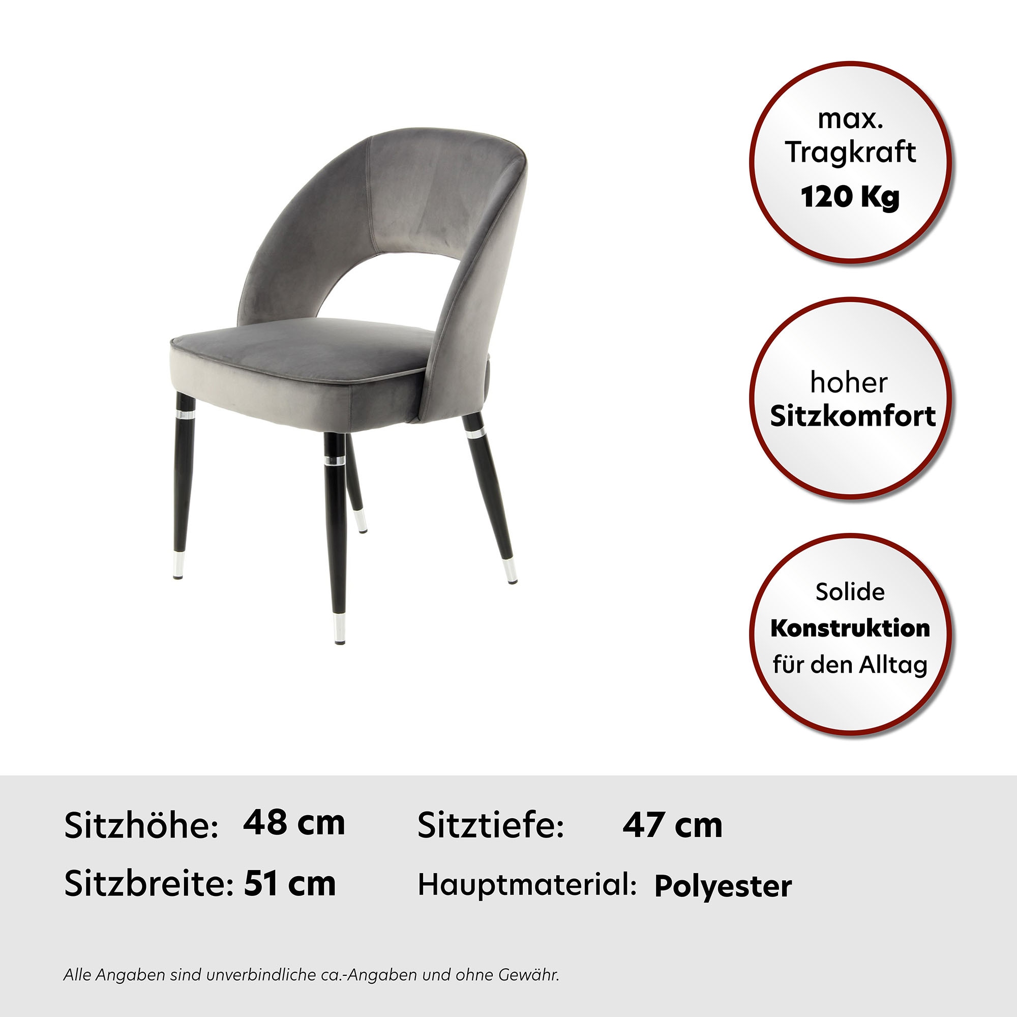 Kayoom Chaise rembourrée »Stuhl Courtney 525 2er-Set, 2er-Set Stühle, komfortables Sitzgefühl« (Set) 2 cuissamtweicher Bezug, modern, weicher Stoffbezug