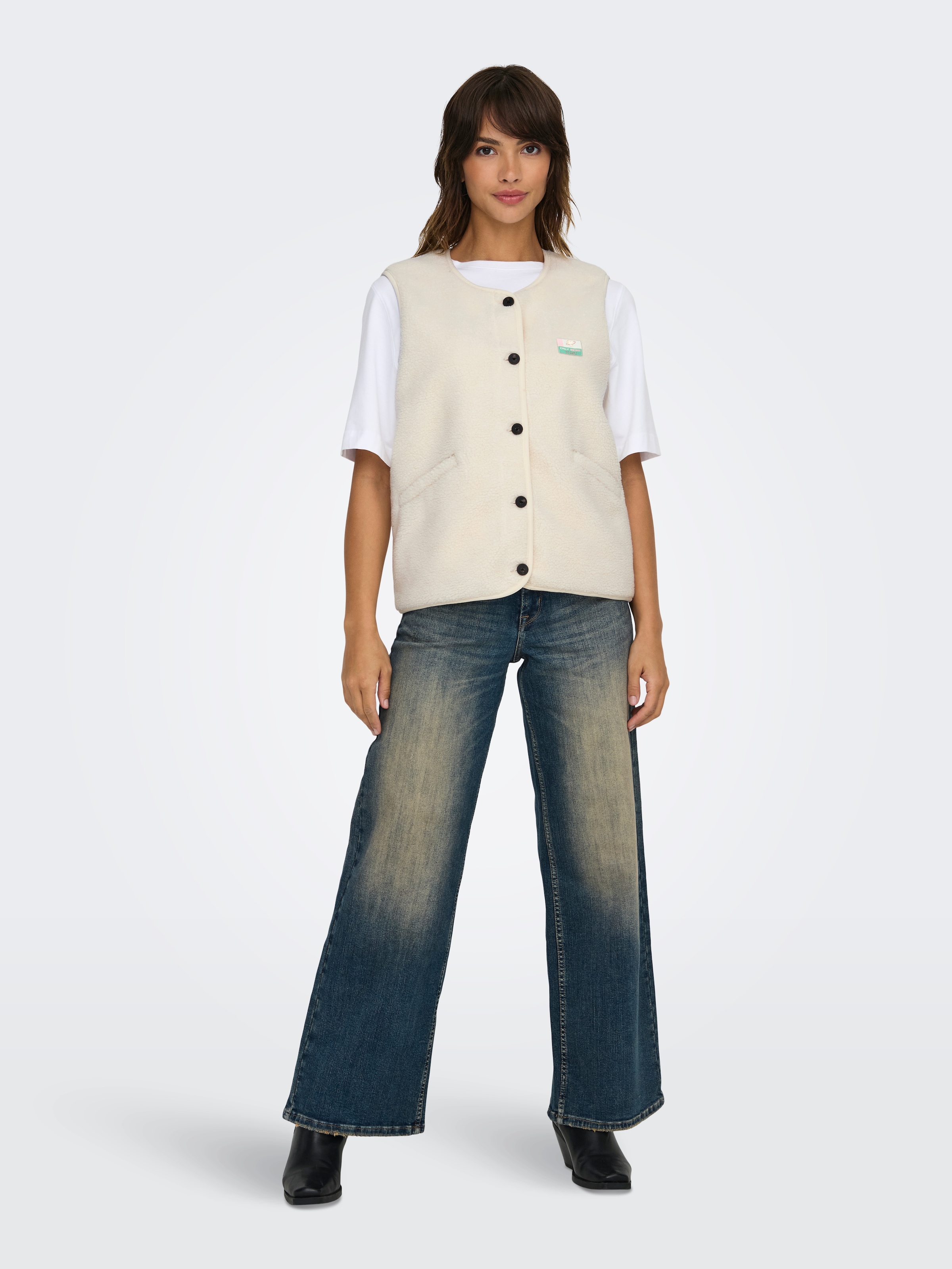 ONLY »ONLBABY LIFE TEDDY VEST PNT CS« fibre synthétique