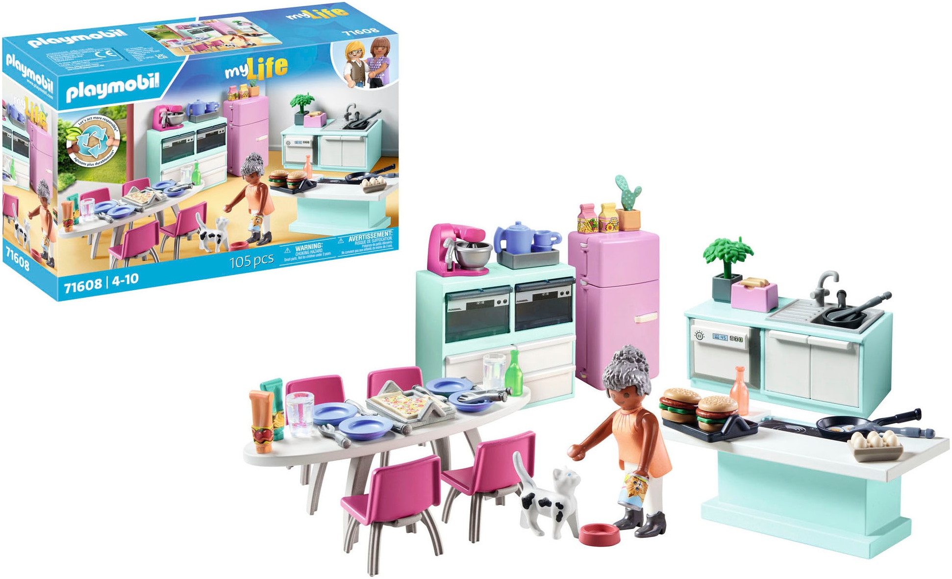 Playmobil® Jeu de construction »Küche mit Essplatz (71608), myLife« Made in Europe