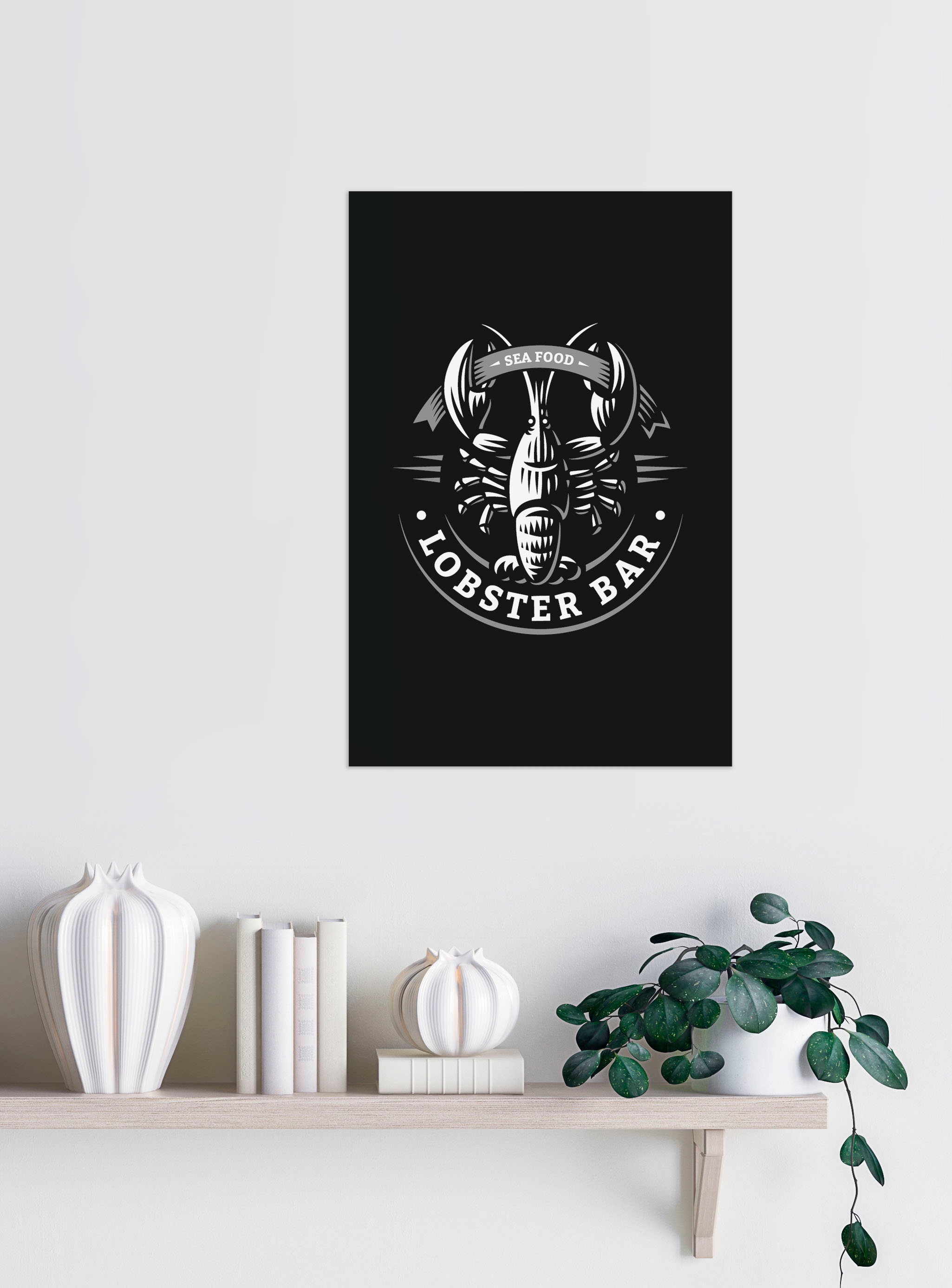 queence Wanddekoobjekt »LOBSTER BAR« Stahlschild, Blechschild, Spruch, Witzig, Wanddeko, retro, 20x30cm