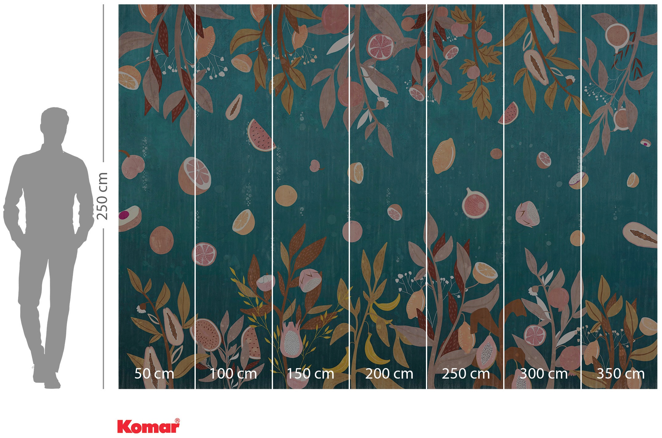 Komar Papier peint intissé »Digitaldruck Vlies -  Rêve de Fruits - Grösse 350 x 250 cm« imprimé Wohnzimmer, Schlafzimmer