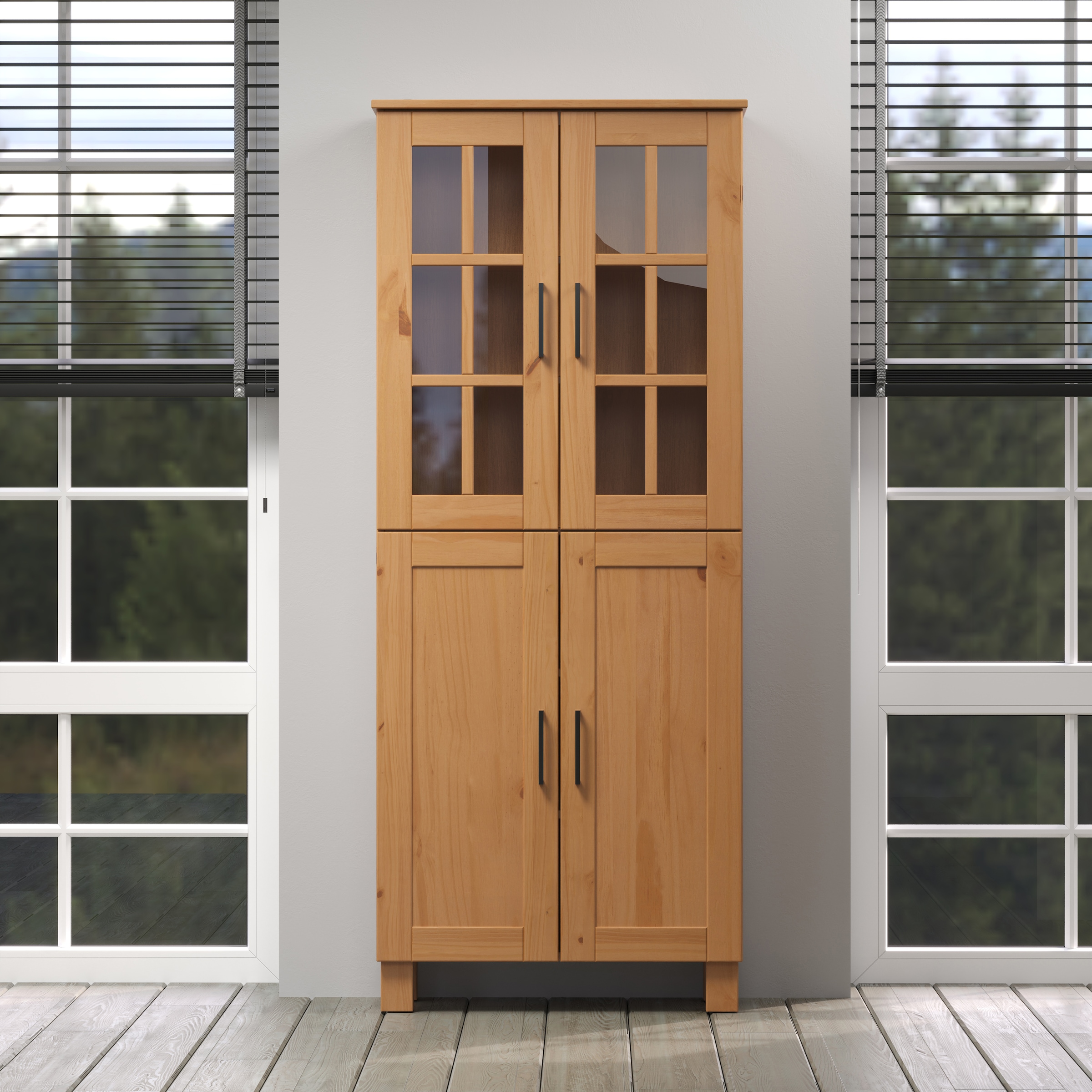welltime Armoire haute »Ulea« 1 cuis tlg. Breiter Badschrank aus Massivholz - Masse (B/T/H) 70/30/170 cm