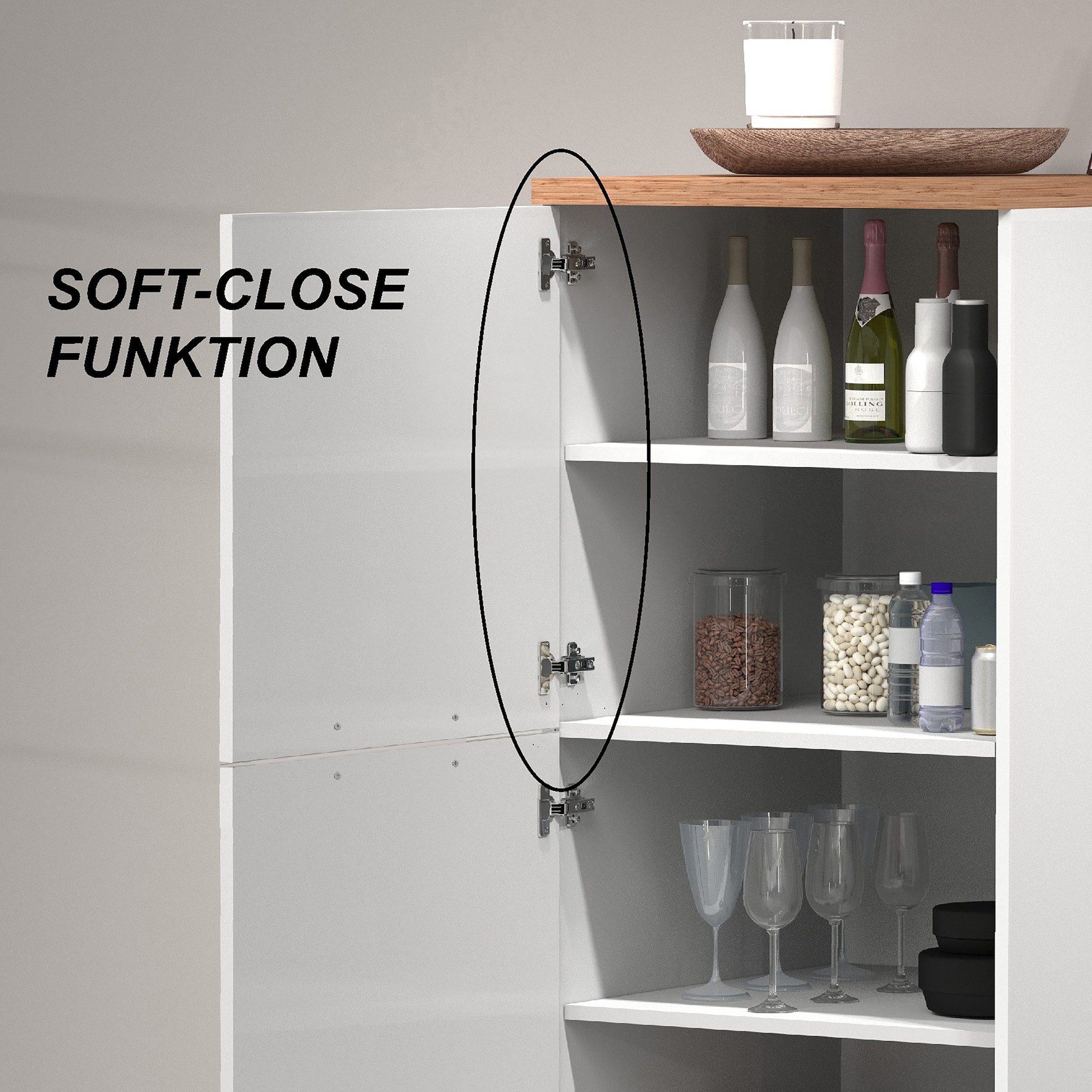 KOCHSTATION Armoire à provisions »KS-Sole,Hauswirtschaftsschrank,Stauschrank,Küchenschrank« Breite/Höhe 60/165 cm, 5 Fächer