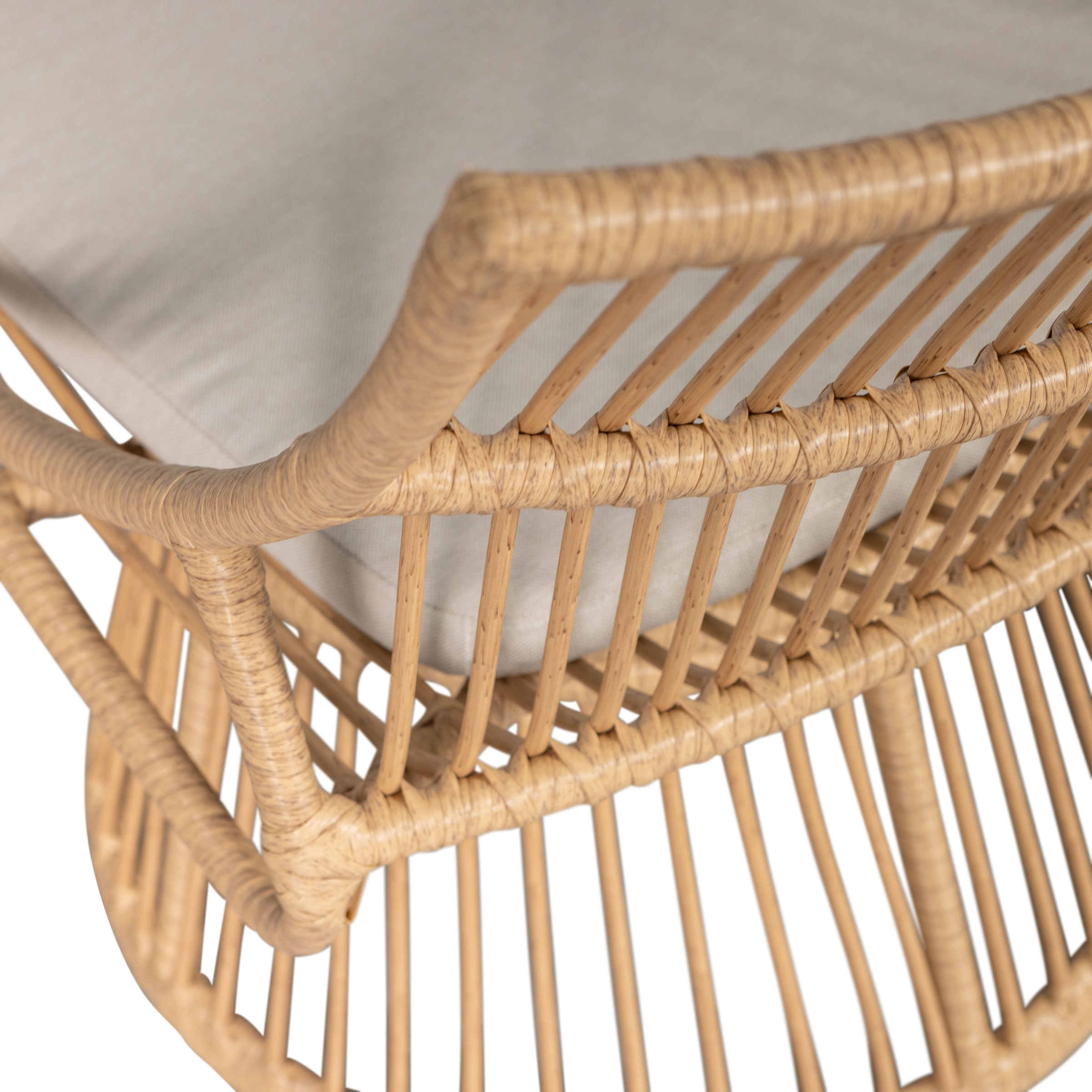WOOOD Chaise en rotin »Alatna Wicker auf Aluminiumgestell pulverbeschichtet H80 x B64 x T53cm« () Fibre synthétique tressée, coussin d'assise inclus, capacité de charge 120 kg