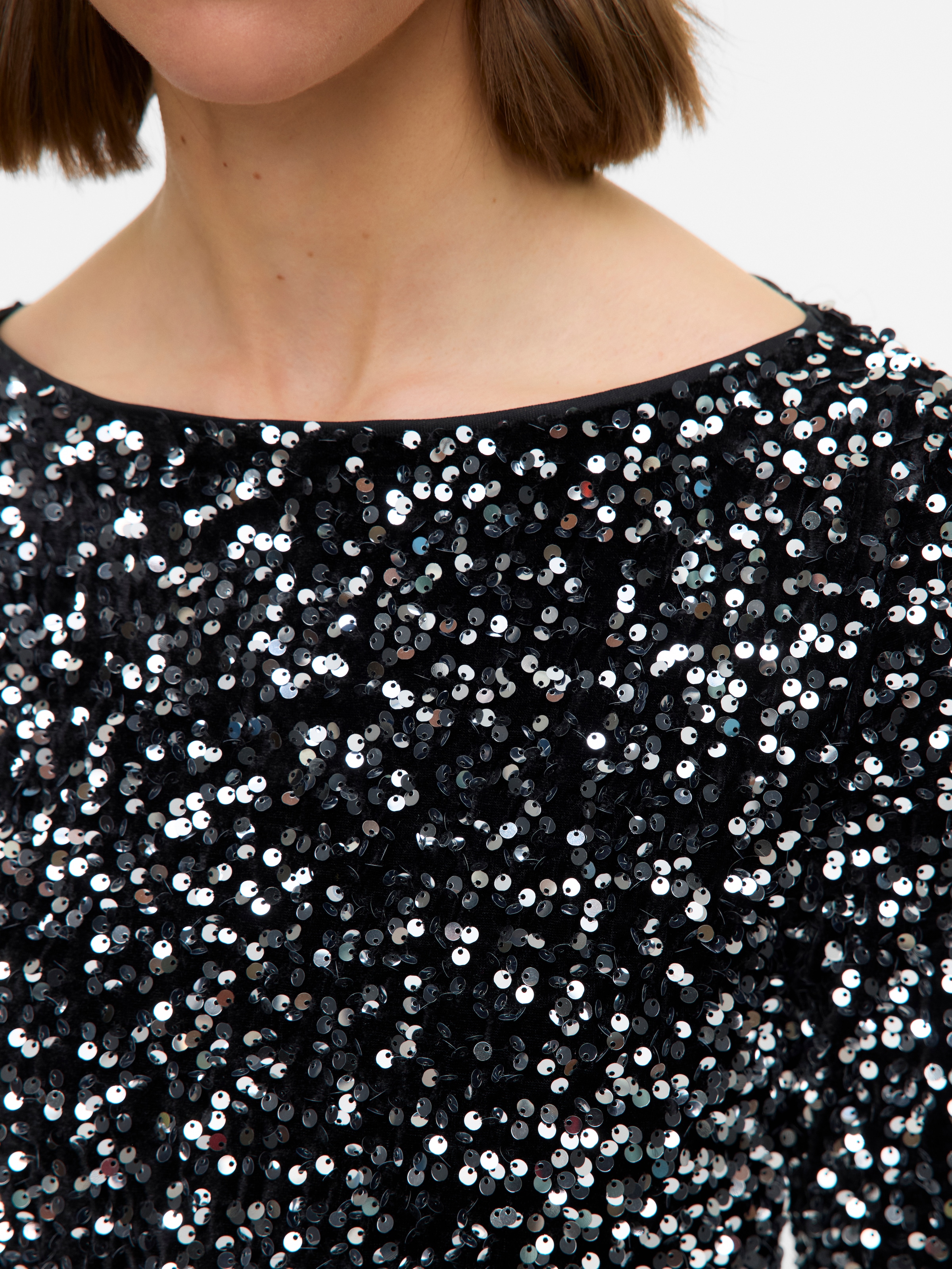 Vero Moda Robe midi »VMBELLA LS SHORT SQ DRESS JRS GA« Partykleid, festlich, mit Pailletten