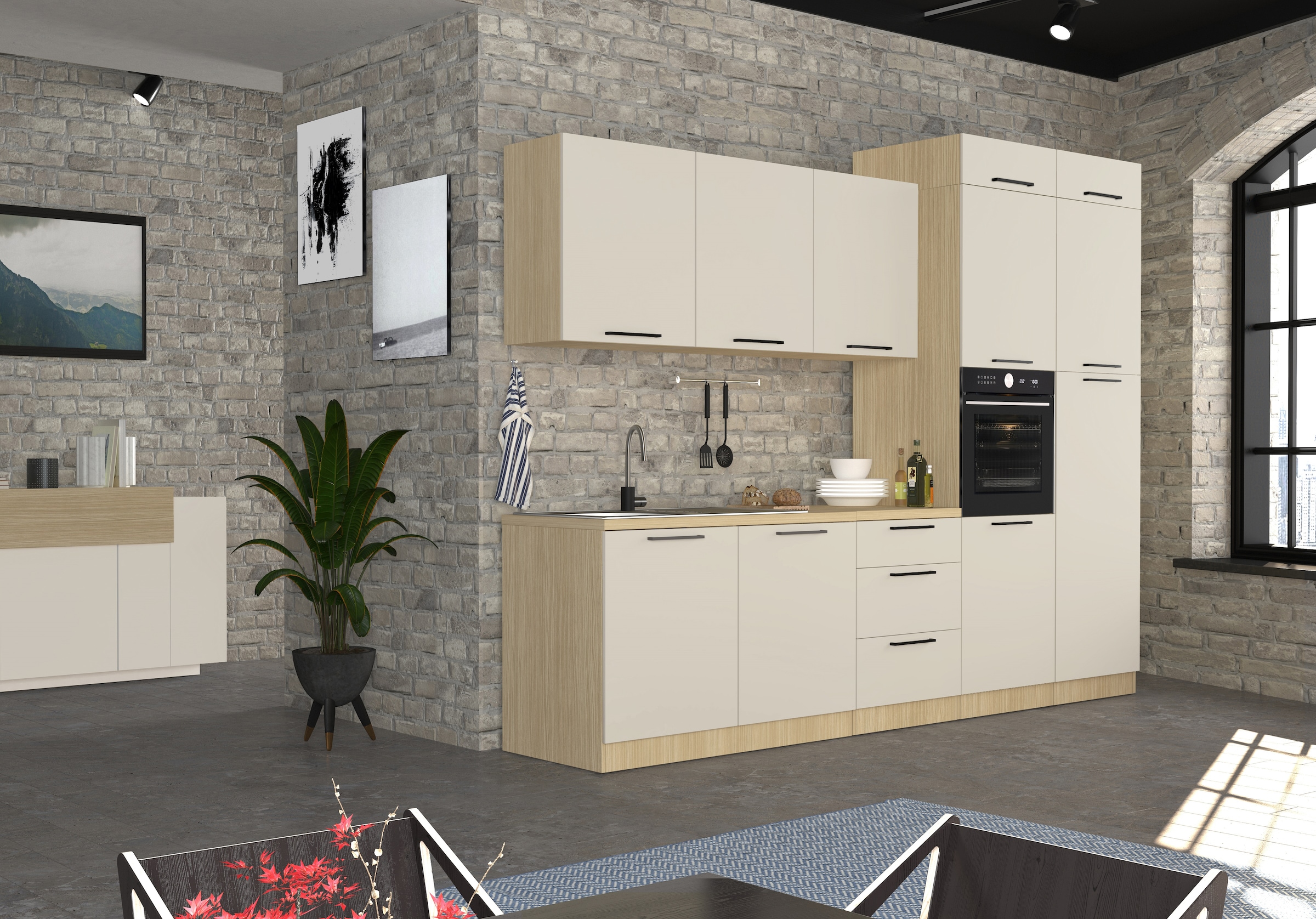 KOCHSTATION Armoire à poser »Luna, Hängeschrank, Küchenhängeschrank, Made in Italy« B/T/H: 60×60×20 cm, zusätzlicher Stauraum über der Arbeitsfläche