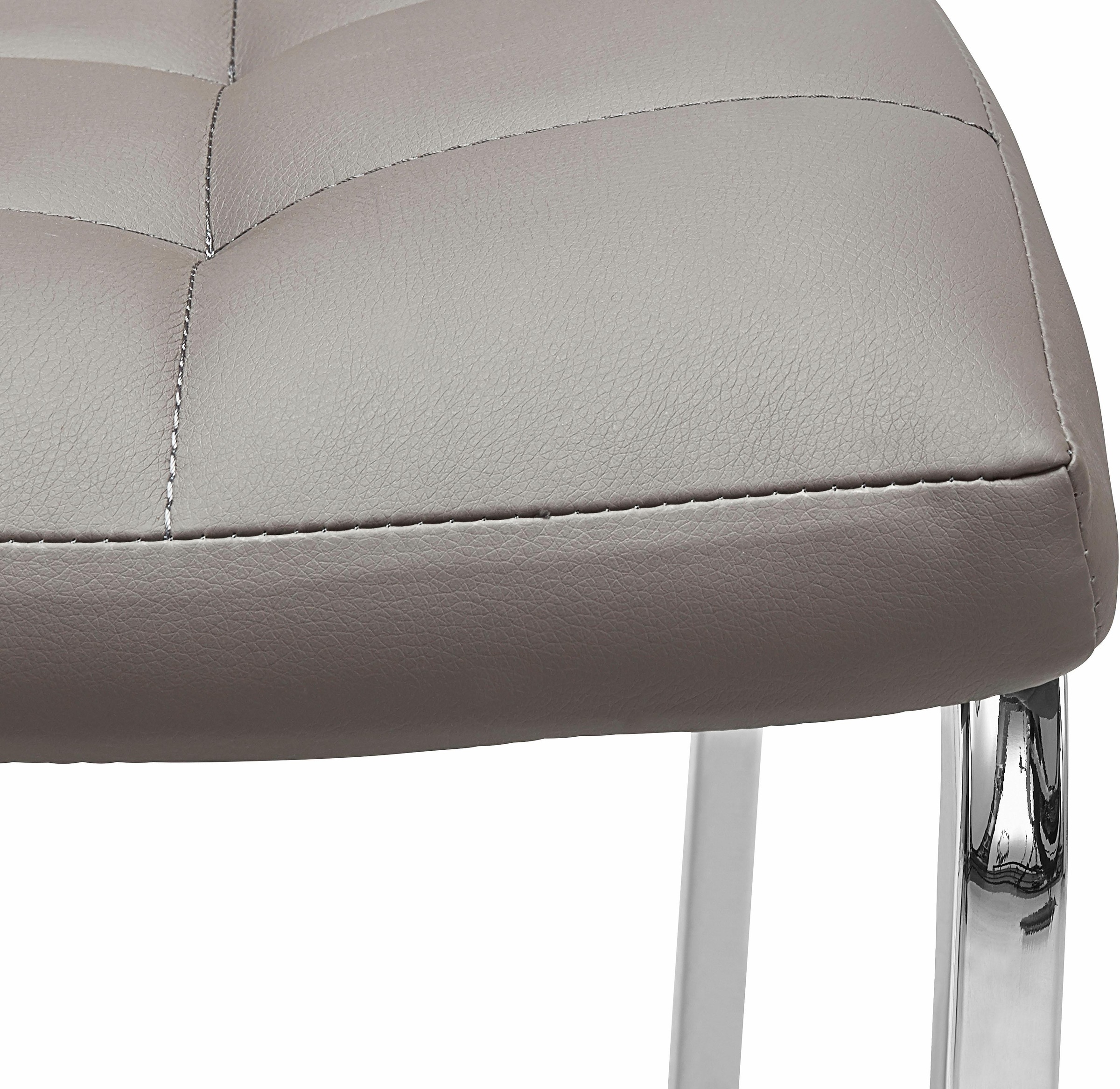 INOSIGN Chaise à 4 pieds »Lila« (Set) 2 cuis(2 Stück) Bezug in Kunstleder, verchromtes Metallgestell