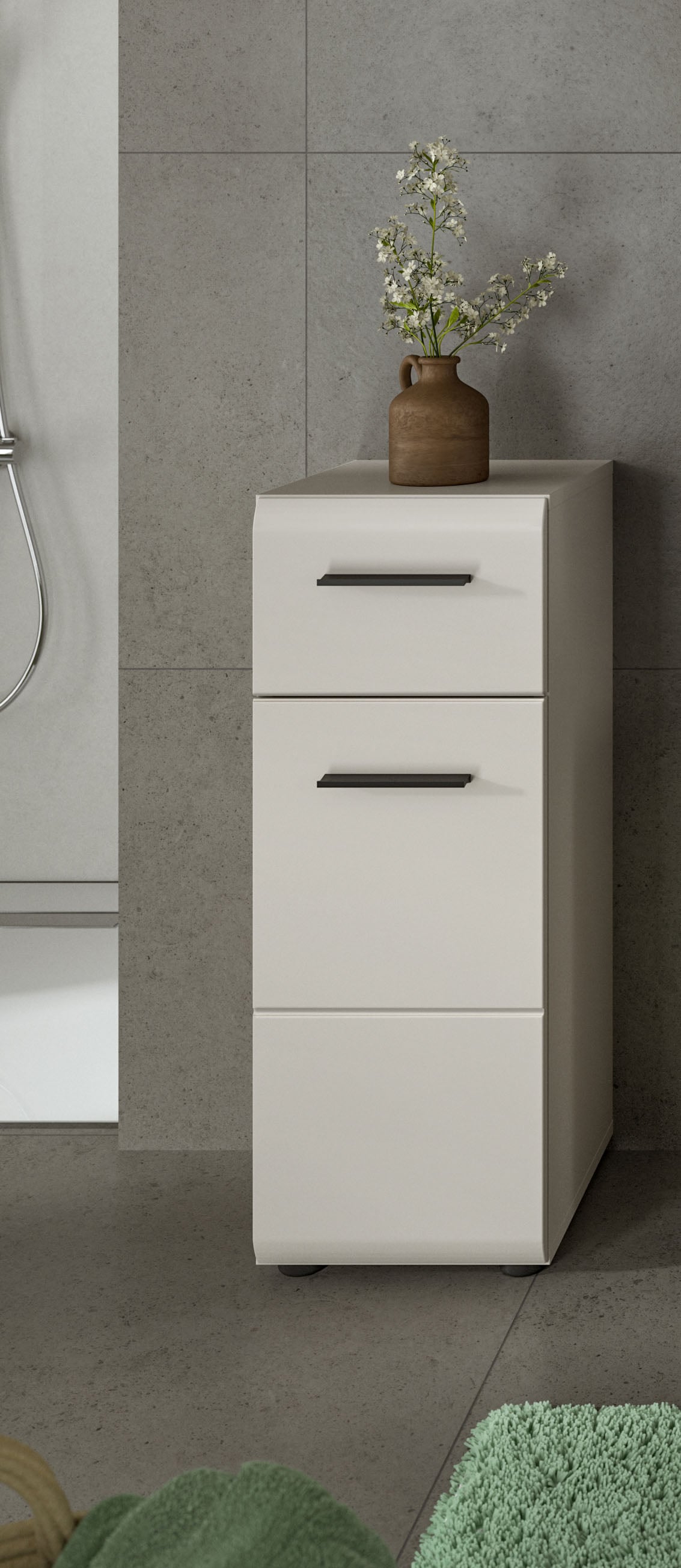 welltime Unterschrank »FLORENZ,  Höhe 80 cm, 1 Tür, 1 Schubkasten« TOPSELLER!, 1 Stk. tlg. Türanschlag wechselbar, hochwertige MDF Front, Badschrank, Bad