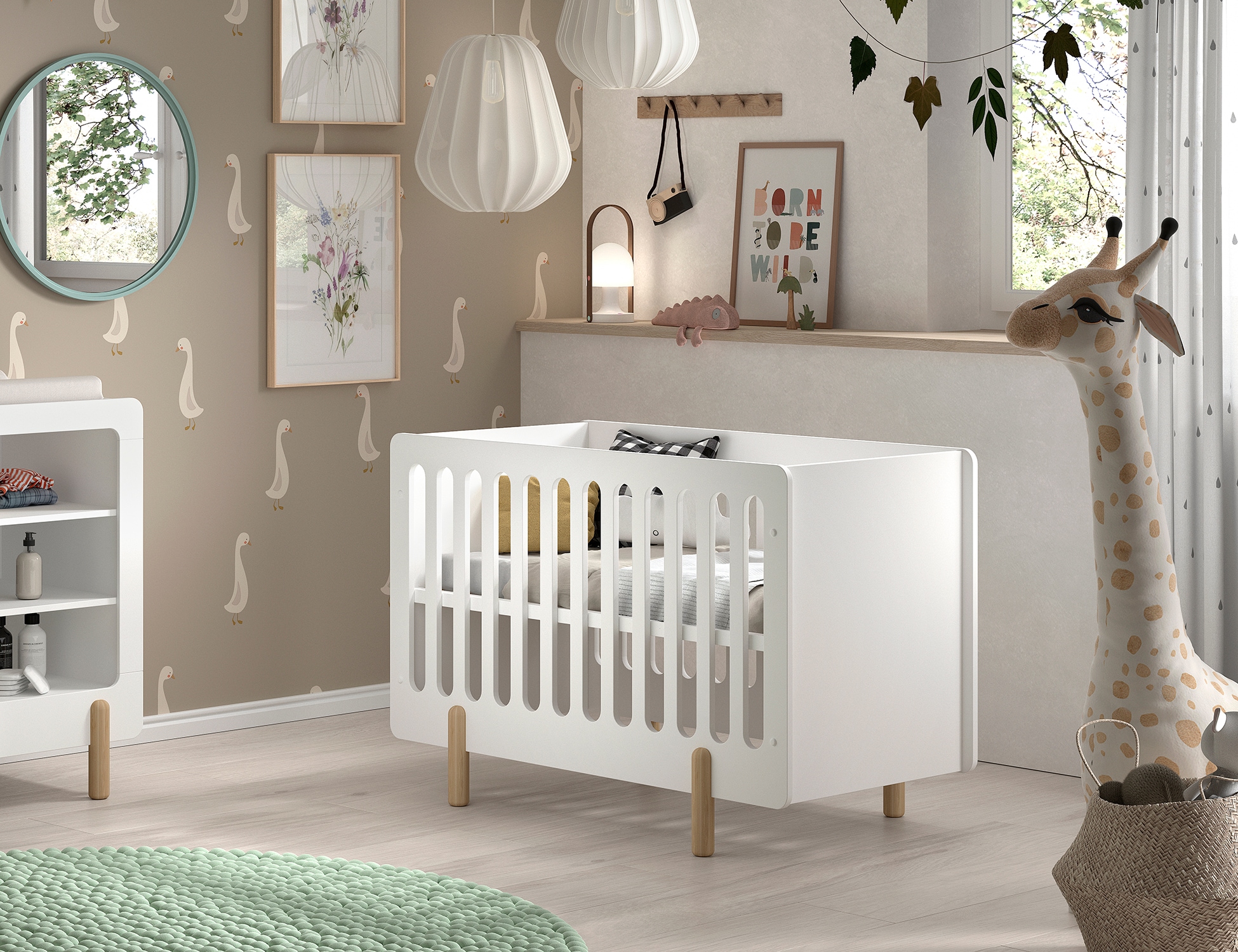 Vipack Lit d'enfant Fabriqué en Europe,  avec sommier à lattes réglable, surface laquée de haute qualité blanche