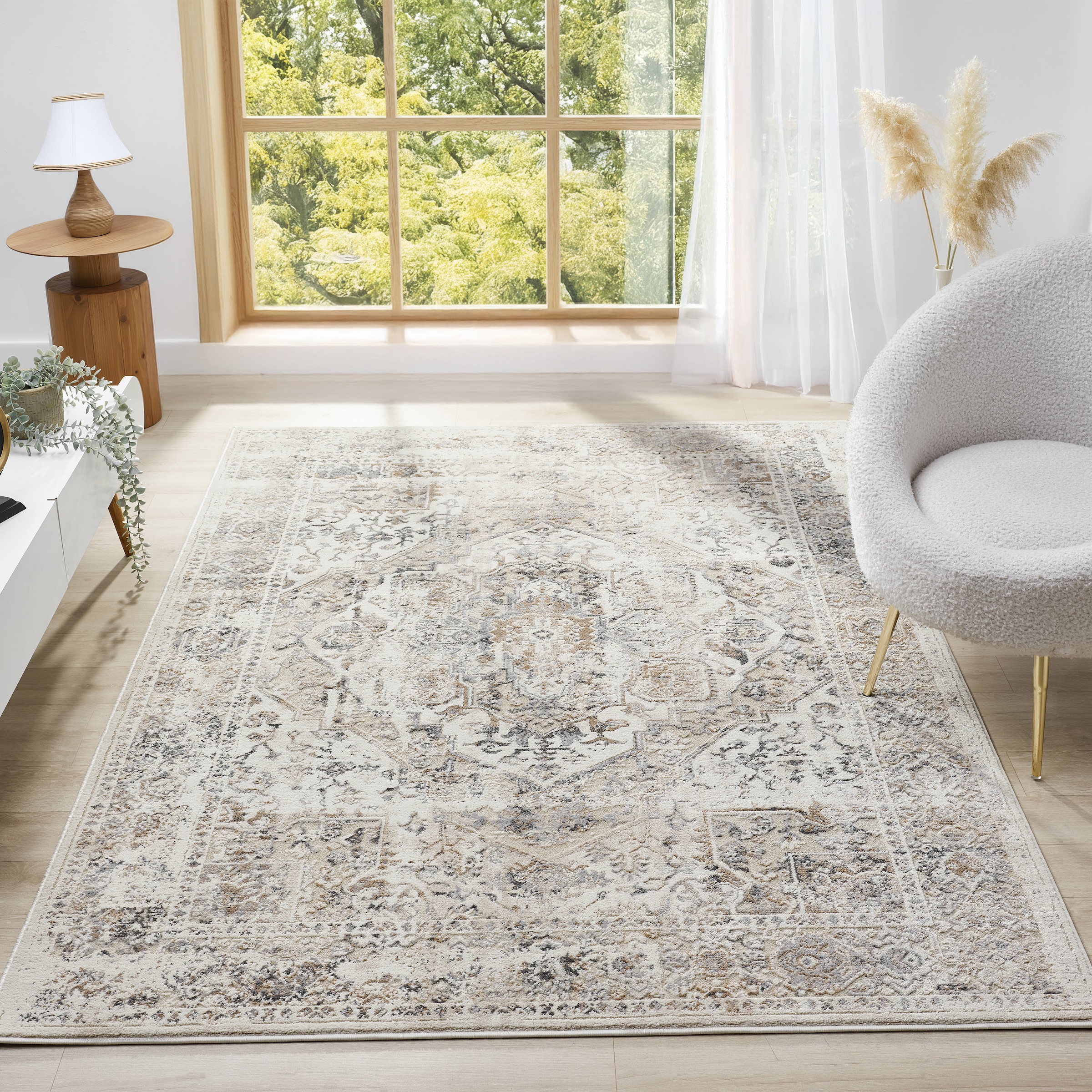 my home Tapis »Kylan, Hoch-Tief-Struktur, dezenter Glanz« Rectangulaire 9 mm Höhe dezenter Glanz, Schrumpf-Garn-Effekt, im Vintage-Look, dichte Qualität