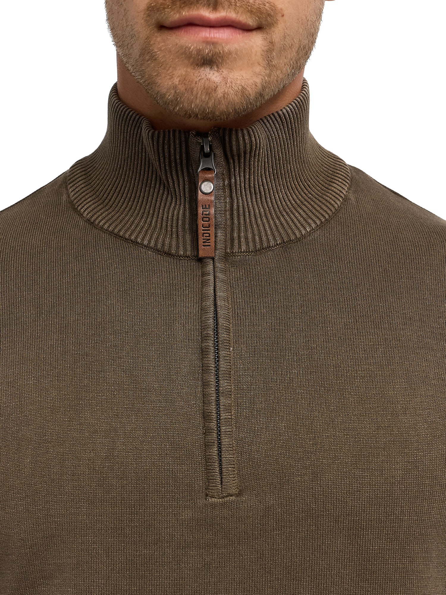 Indicode Troyer »INArkmill ½ zip« coton, coupe régulière