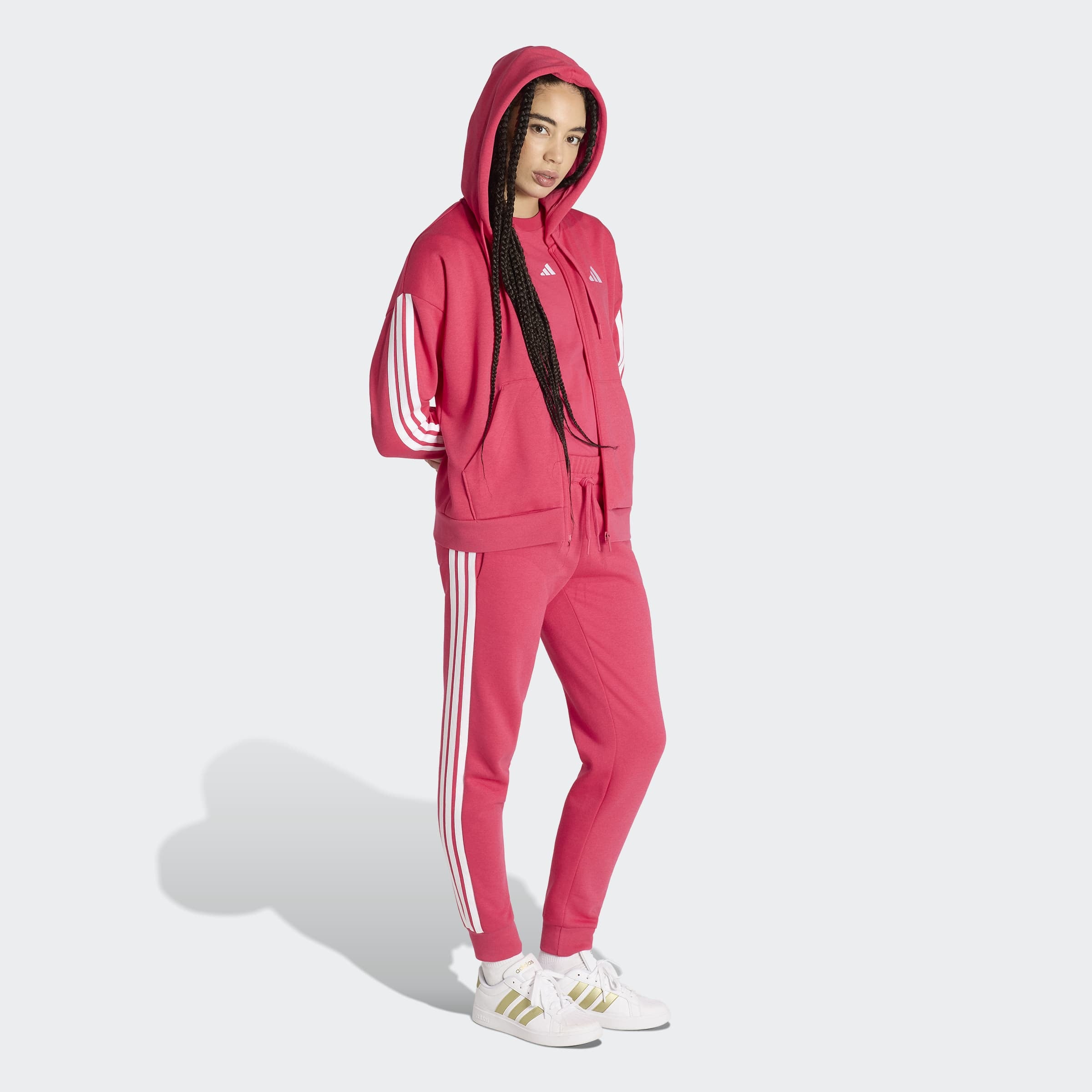 adidas Sportswear Kapuzensweatjacke »ESSENTIALS 3-STREIFEN FLEECE«