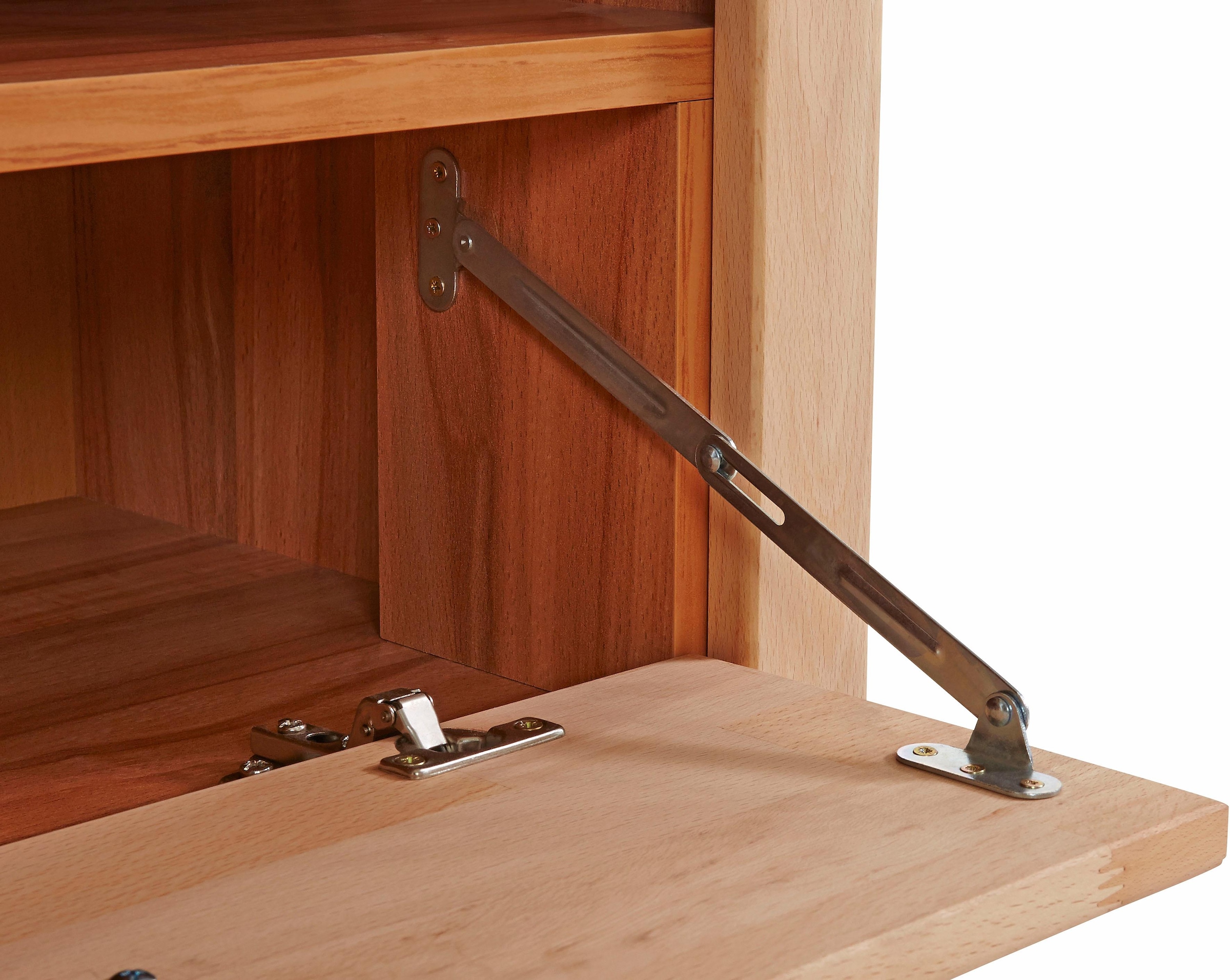 GOODproduct Lowboard »Ribe,140cm breit,38cm hoch mit 2 Klappen,Oberplatte aus Massivholz« Holz massiv, Holzwerkstoff, Metall Griffe,2 Klappen