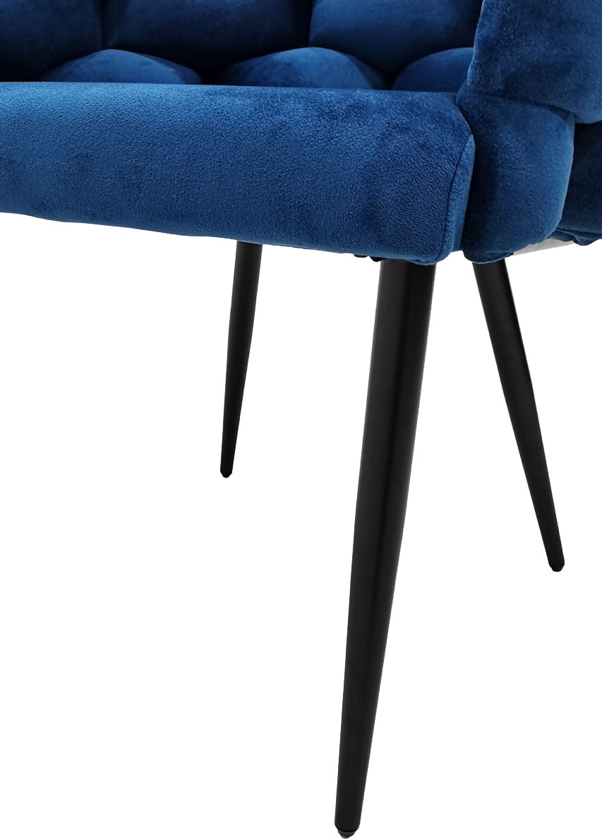 Kayoom Chaise rembourrée »Stuhl Grace 125 2er-Set, Gestell aus Eisen, bequem gepolstert« (Set) 2 cuisGraziöses Design, absolutes Eye-Catcher, geflochtener Rücken