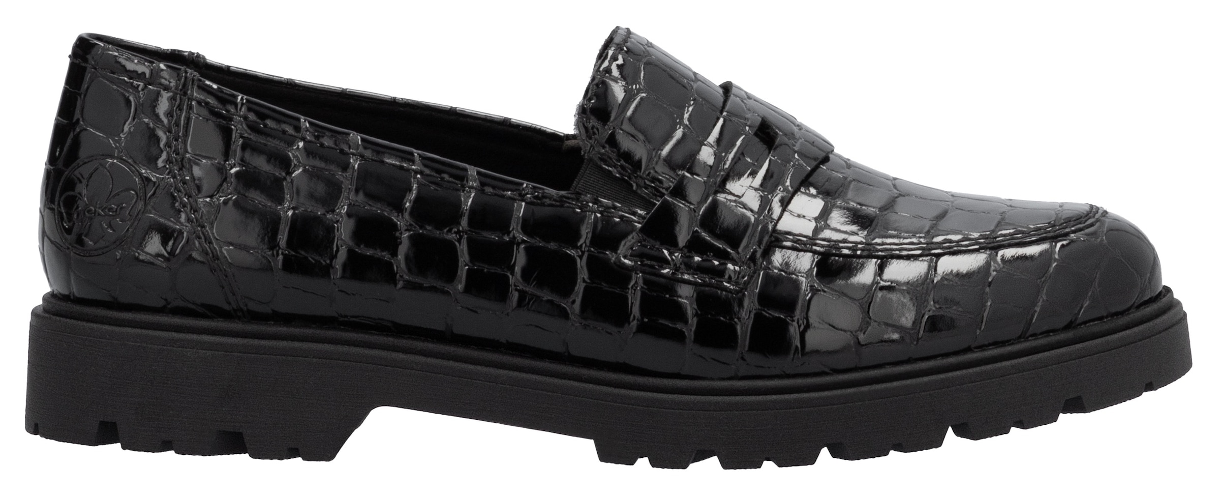 Rieker Loafer  , Slipper, Schlupfschuh, Collegeschuh mit kleinen Gummizügen