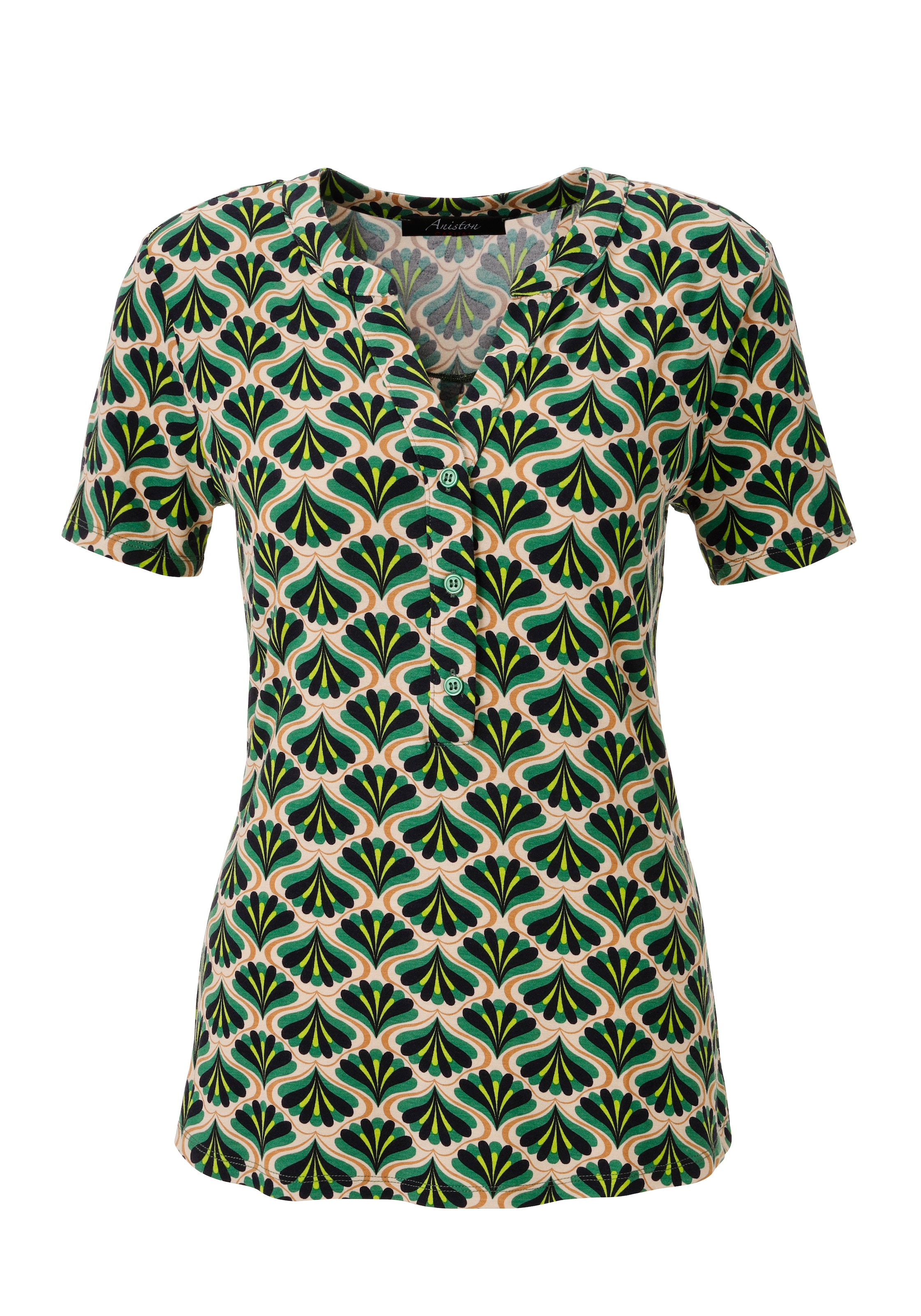 Aniston CASUAL Blouse à enfiler mit farbharmonischem Retro-Muster - NEUE KOLLEKTION