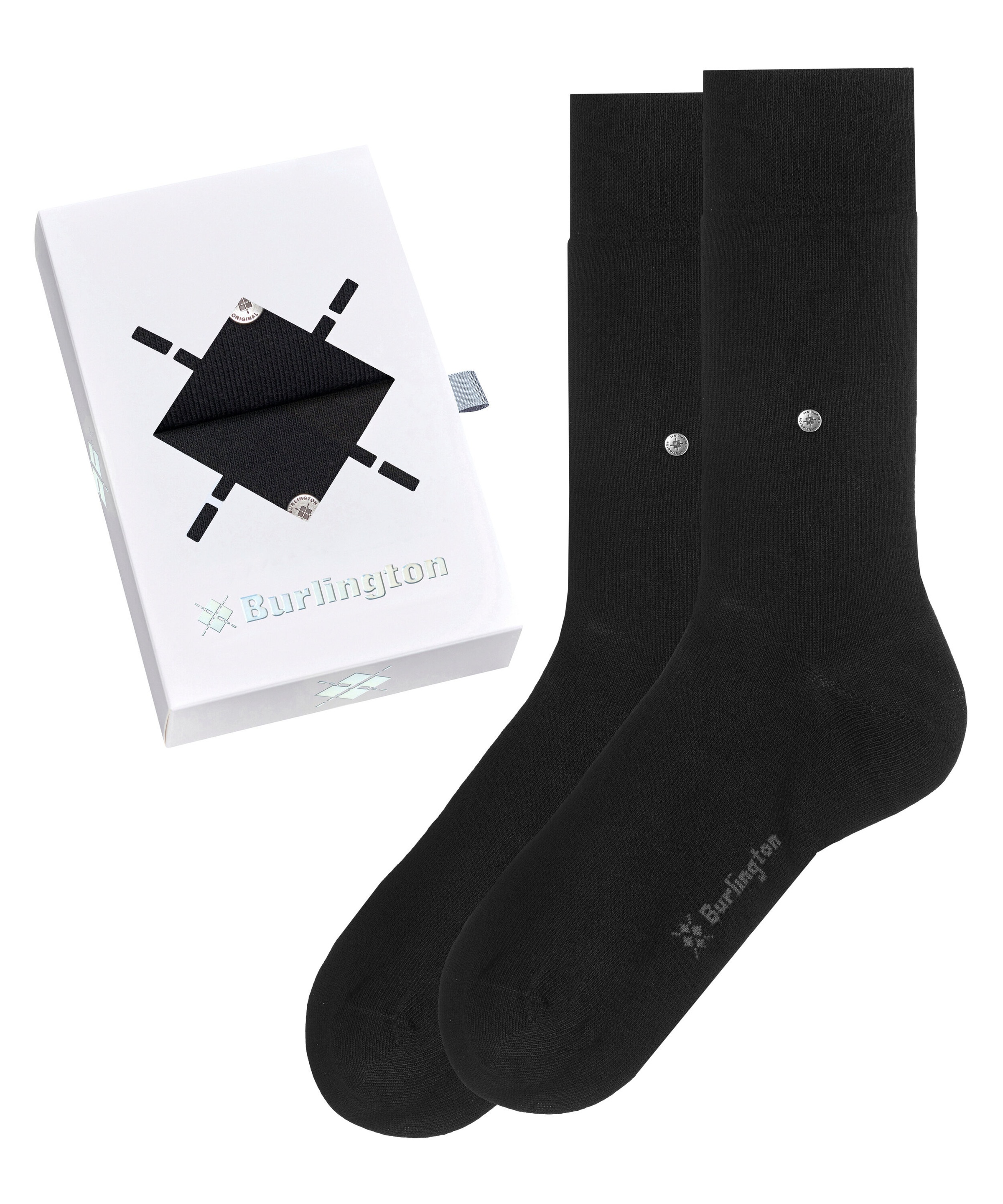 Burlington Socken »Basic Gift Box« 2 Paar,  Einheitsgrösse 36-41, unifarben, Burlington-Clip, Geschenkbox