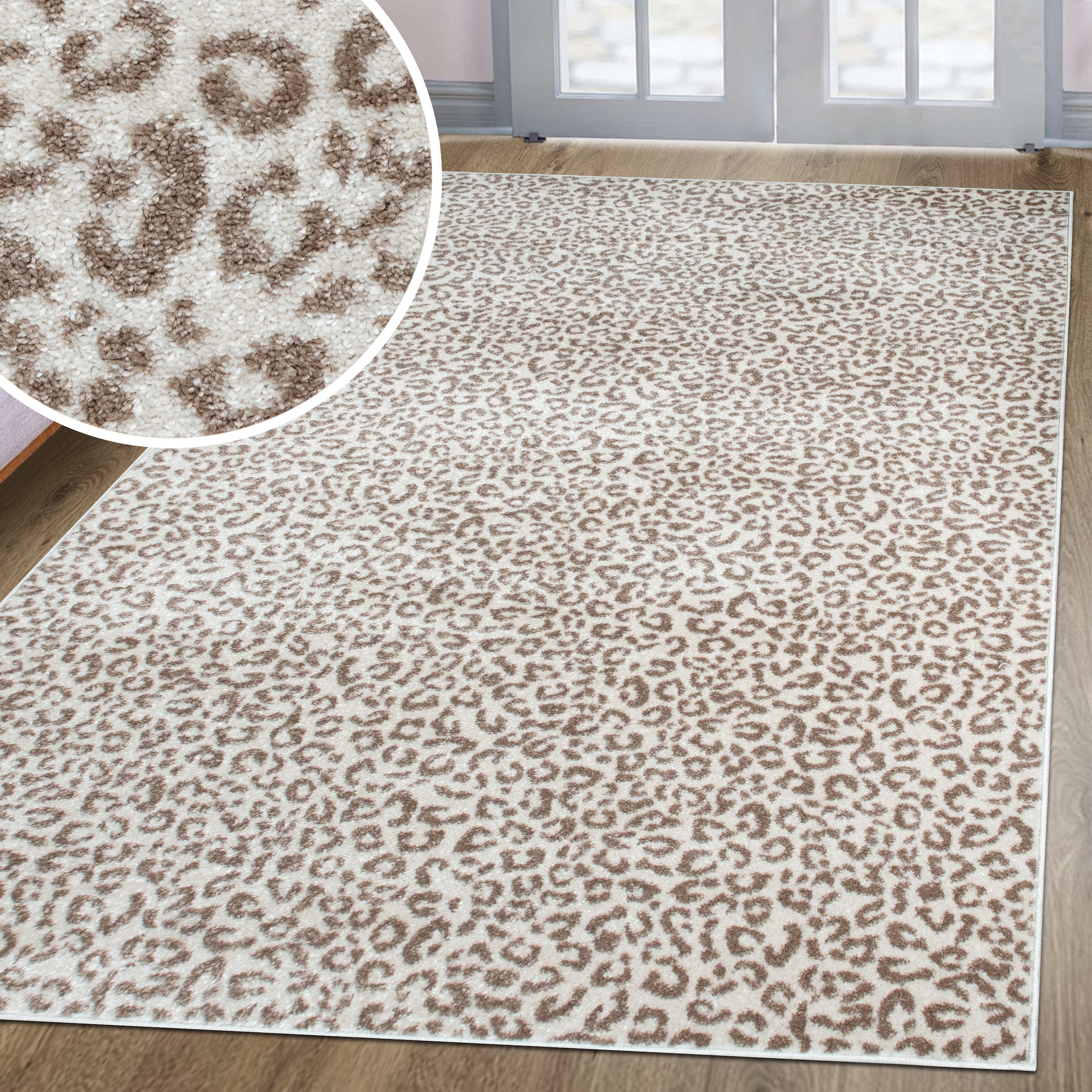GOODproduct Teppich »Fynna, Leoparden-Muster, Animalprint« rechteckig 9 mm Höhe besonders weicher Flor, Wohnzimmer, Schlafzimmer, Esszimmer, Leo