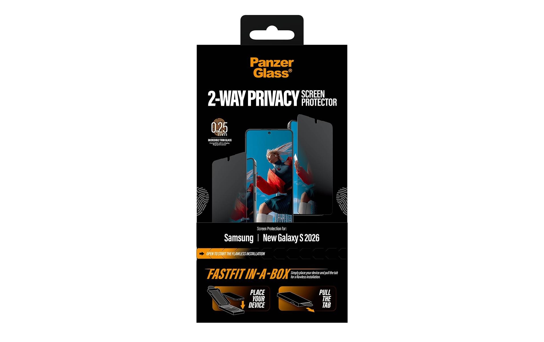 PanzerGlass Displayschutzglas »2-Way Privacy Screen Protector« für Samsung Galaxy S26 Displayschutzfolie, Schutzfolie, Bildschirmschutz, kratz- & stossfest