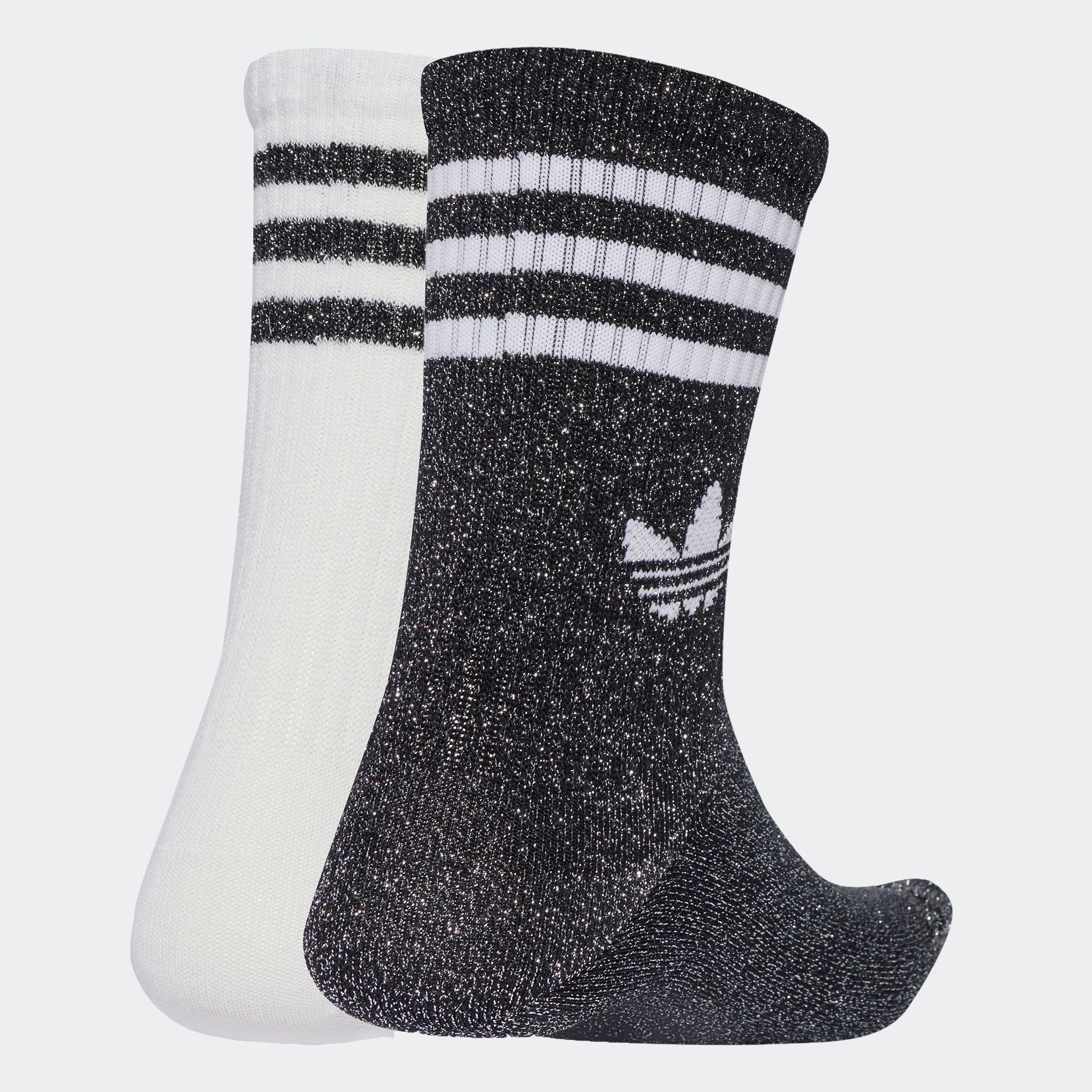adidas Originals Sportsocken »3-STREIFEN GLITZER CREW, 2 PAAR« 2 Paar tlg. für Laufen, mit Rippbündchen, mit Glitzer auf 3-Streifen und Trefoil