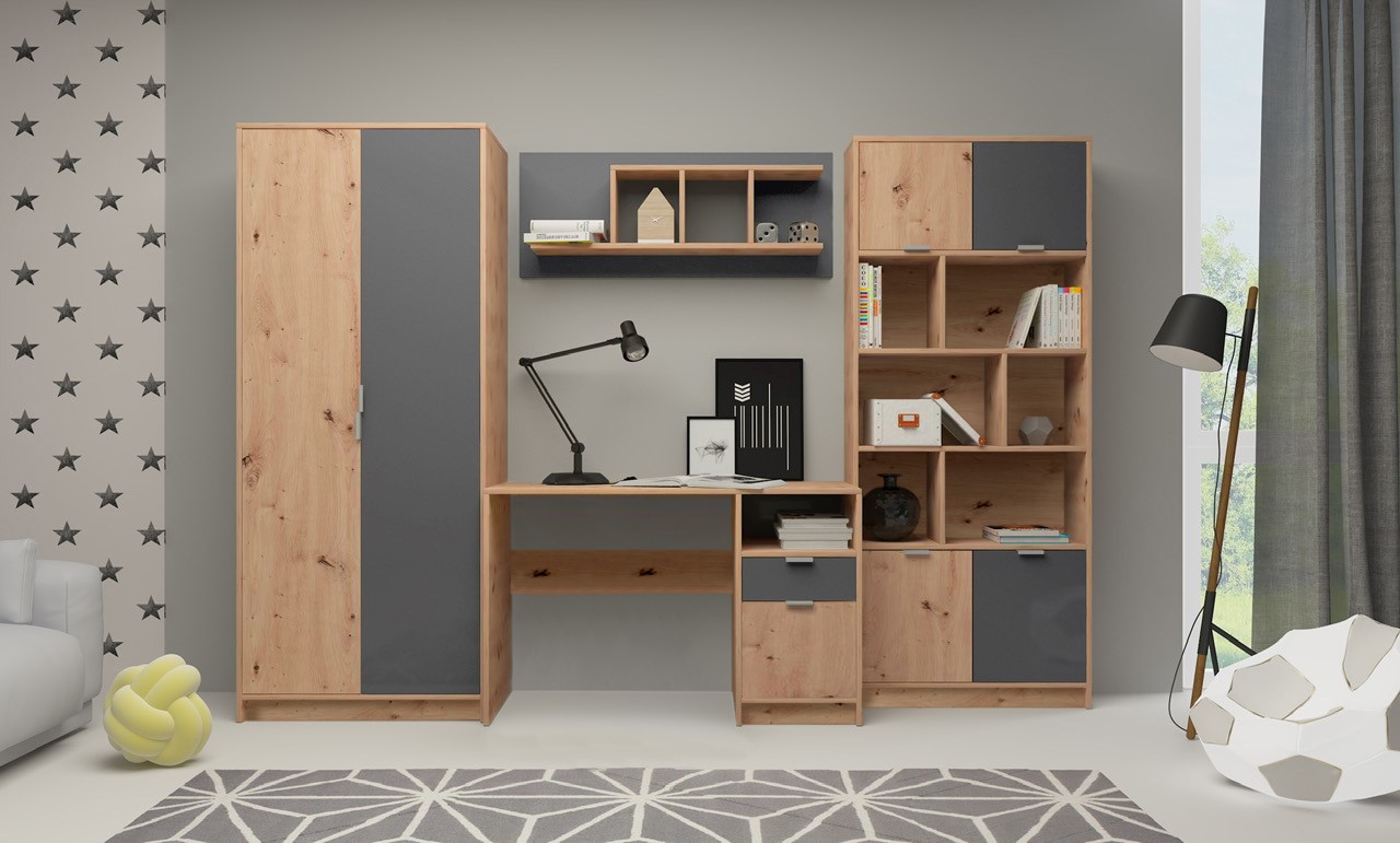 Begabino Set de chambre d'adolescent »Karla Kleiderschrank, Schreibtisch, Hängeregal, Standregal« Set, 4 cuis tlg. wahlw. mit Bett, anstelle des Tisches bestellbar, Artikelnr. 20676915