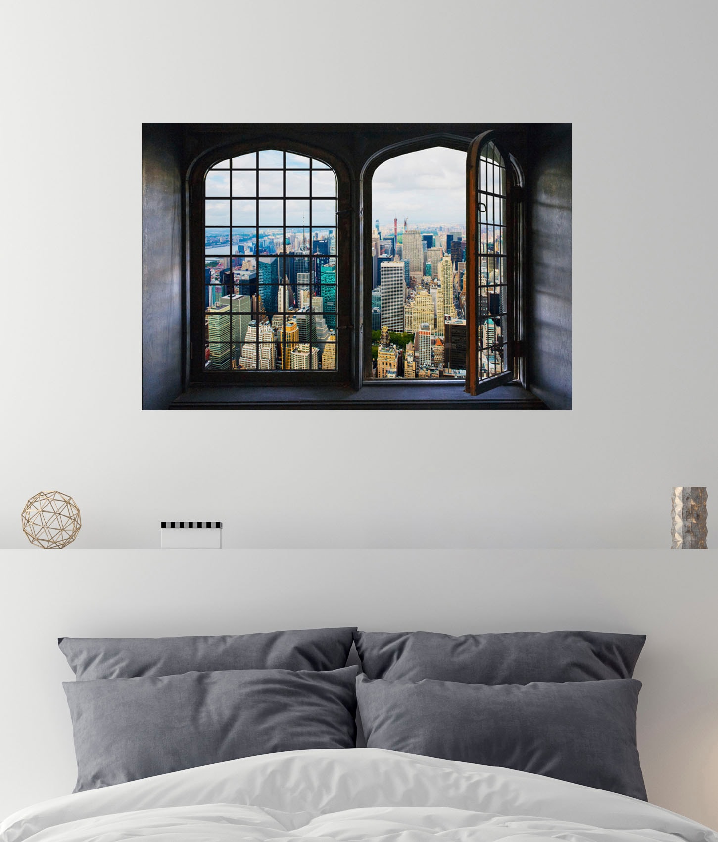 queence Wandsticker »Wolkenkratzer« Wandsticker, Wandbild, selbstklebend, 3D, Fenster