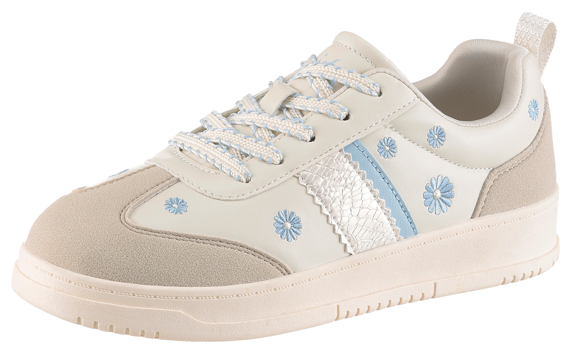 Aniston SHOES Plateausneaker  Schnürschuh, Freizeitschuh mit Blumenstickerei - NEUE KOLLEKTION