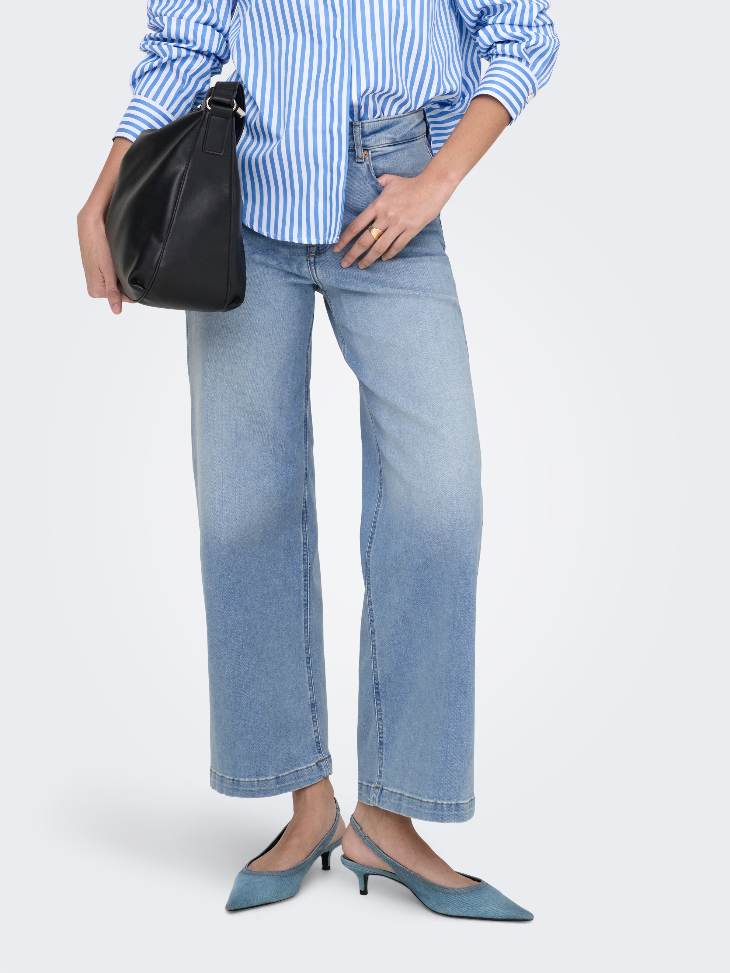 ONLY Jeans taille haute »ONLMADISON BLUSH HW CP WD DNM CRO371NOOS« large fit, longueur cheville libre
