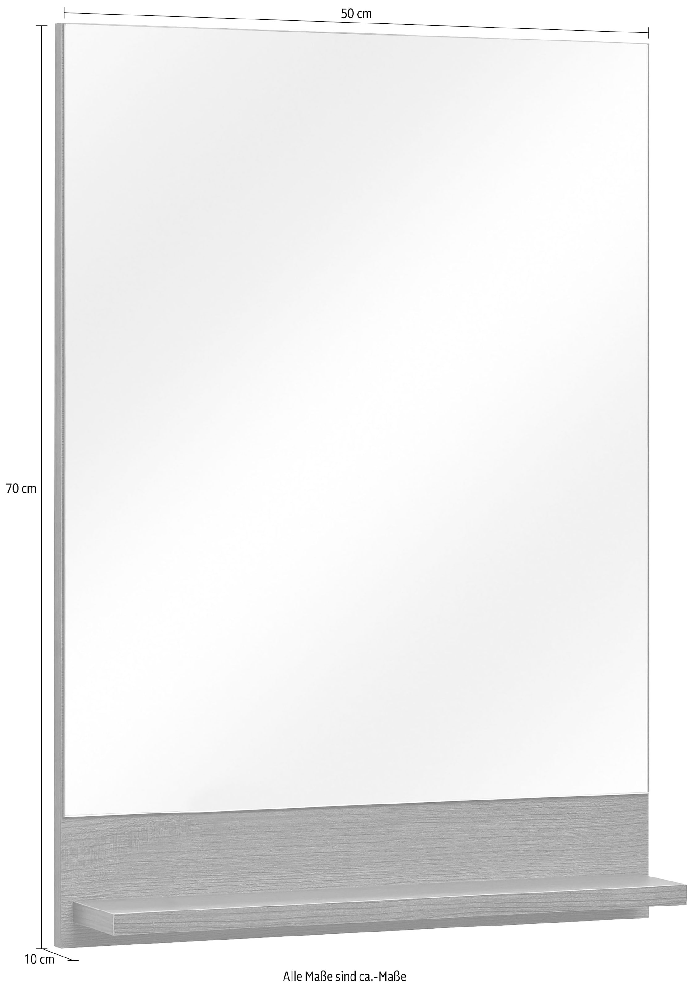 Saphir Badspiegel »Quickset Bad Flächenspiegel mit Ablage, 50 cm breit, ohne Beleuchtung« moderner Wandspiegel für Badezimmer, rechteckig, 70 cm hoch